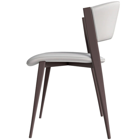 LeisureMod Aspen Modern Dining Chairs, Upholstered Leather Kitchen Room Chairs with Metal Legs