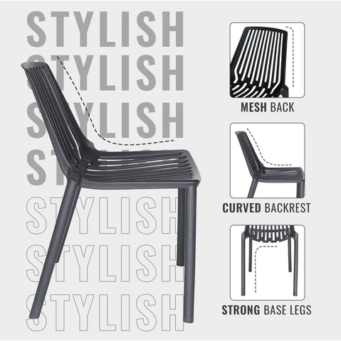 LeisureMod Acken Plastic Stackable Dining Chair
