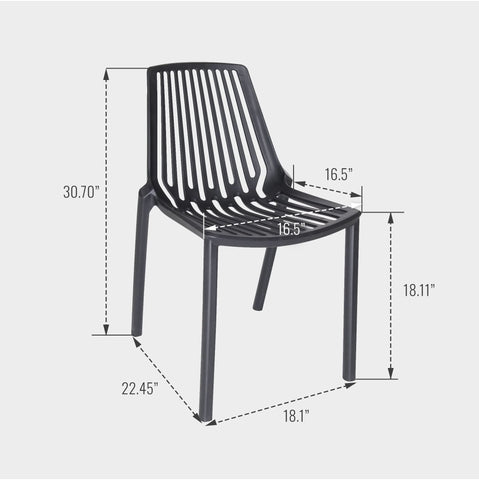 LeisureMod Acken Plastic Stackable Dining Chair