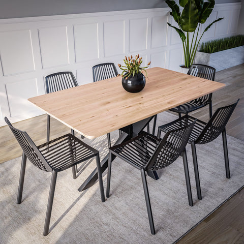 LeisureMod Acken Plastic Stackable Dining Chair