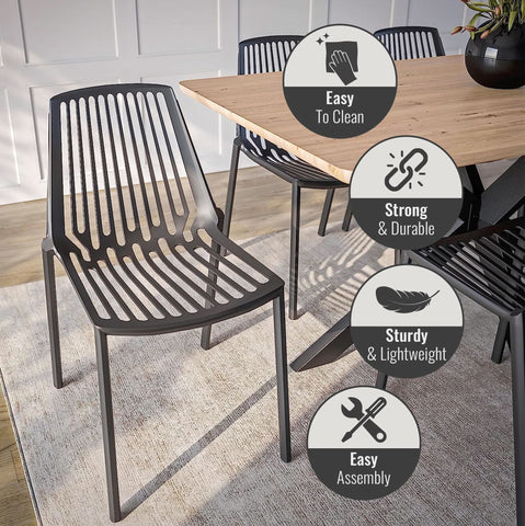 LeisureMod Acken Plastic Stackable Dining Chair