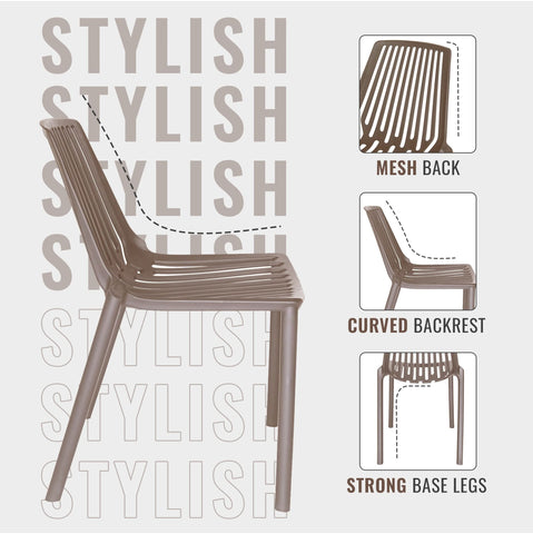LeisureMod Acken Plastic Stackable Dining Chair