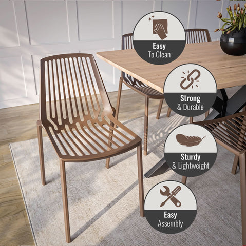LeisureMod Acken Plastic Stackable Dining Chair