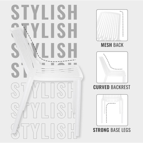 LeisureMod Acken Plastic Stackable Dining Chair