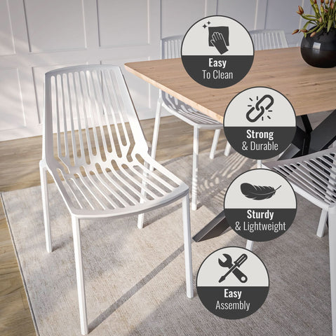 LeisureMod Acken Plastic Stackable Dining Chair
