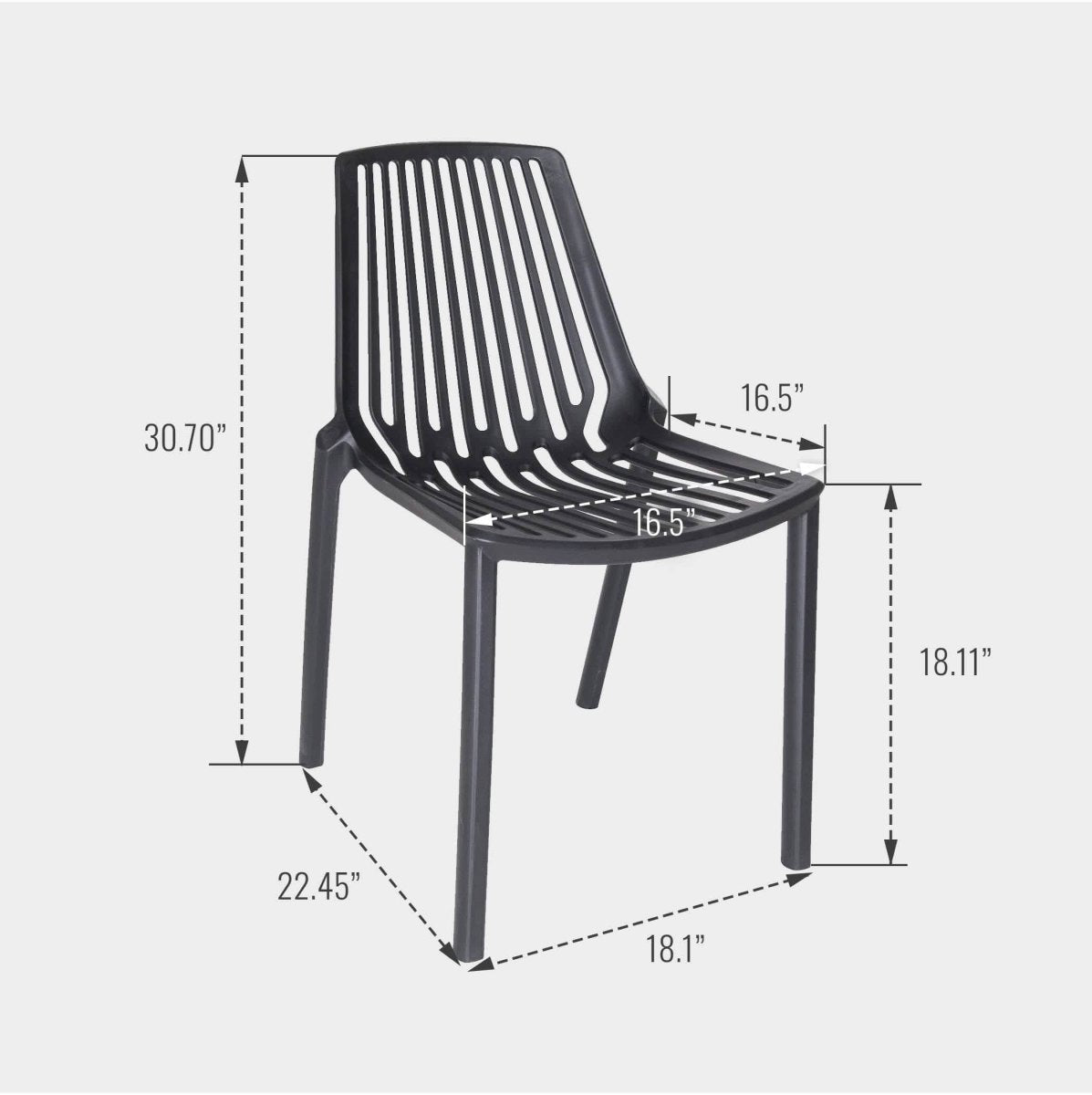 Acken Mid Century Modern Plastic Stackable Dining Chair Set of 2