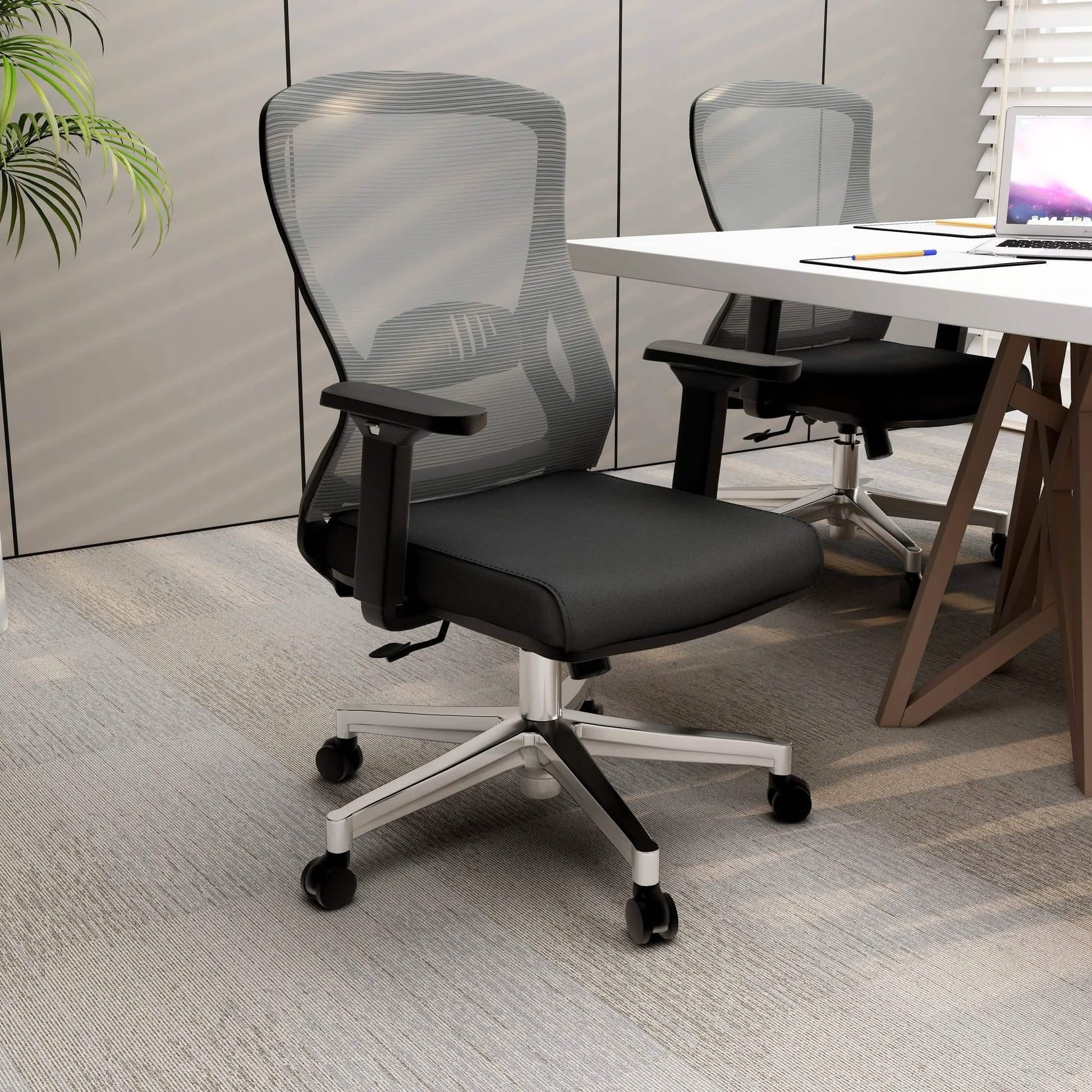 Adorit Series Ergonomic Office Chair with Mesh Back and Upholstered Seat