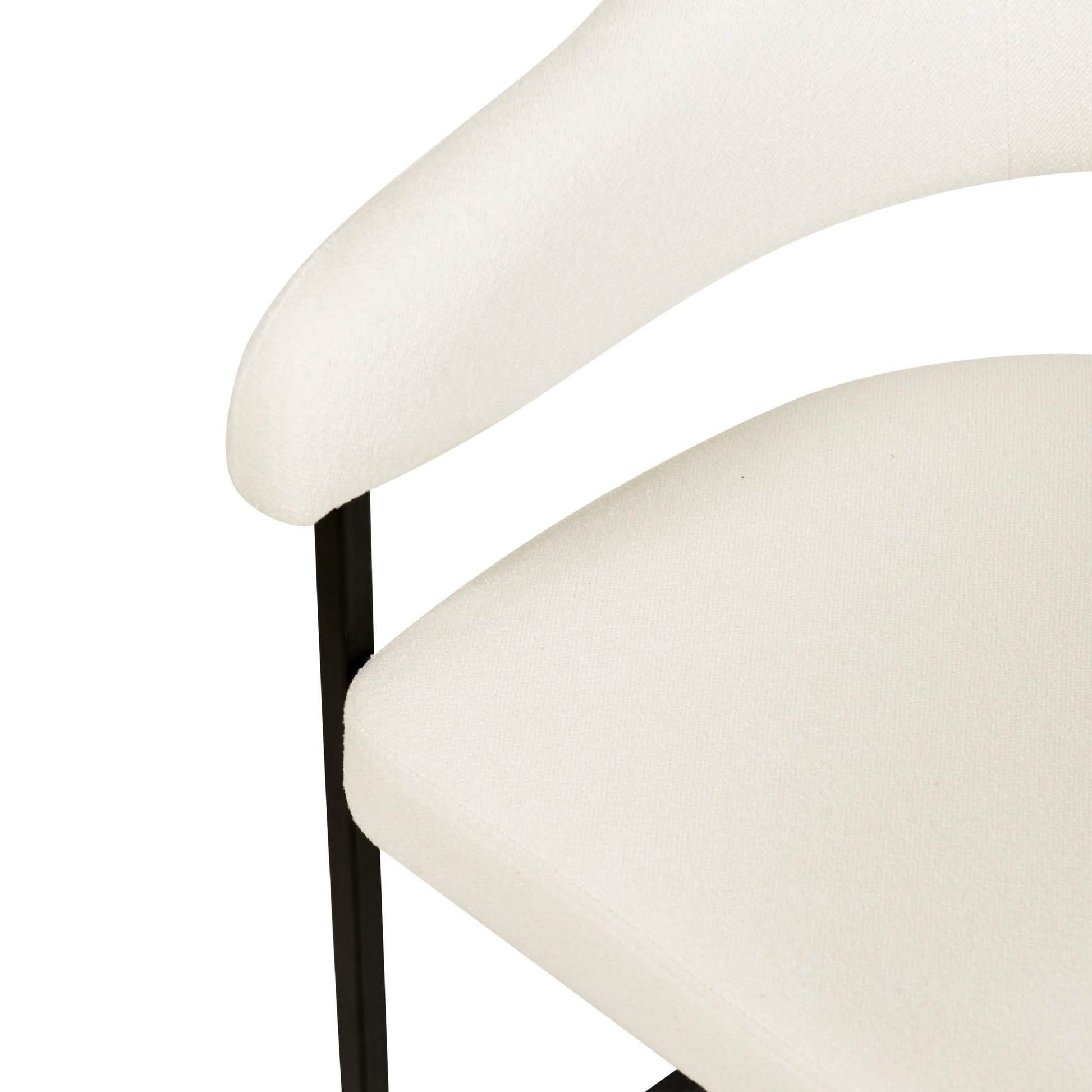 Aero Modern Upholstered Dining Chair with Padded Seat and Powder - Coated Iron Frame