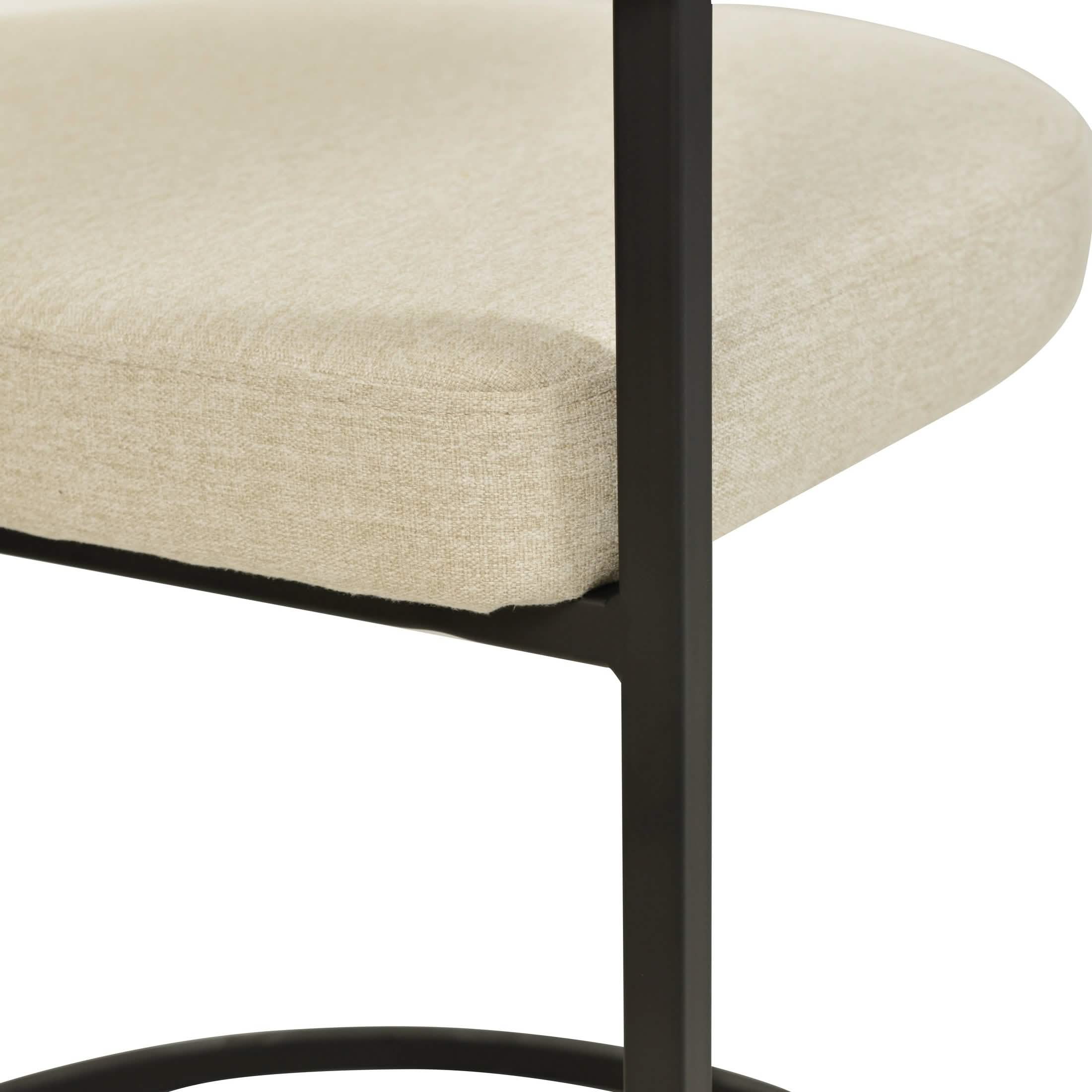 Aero Modern Upholstered Dining Chair with Padded Seat and Powder - Coated Iron Frame