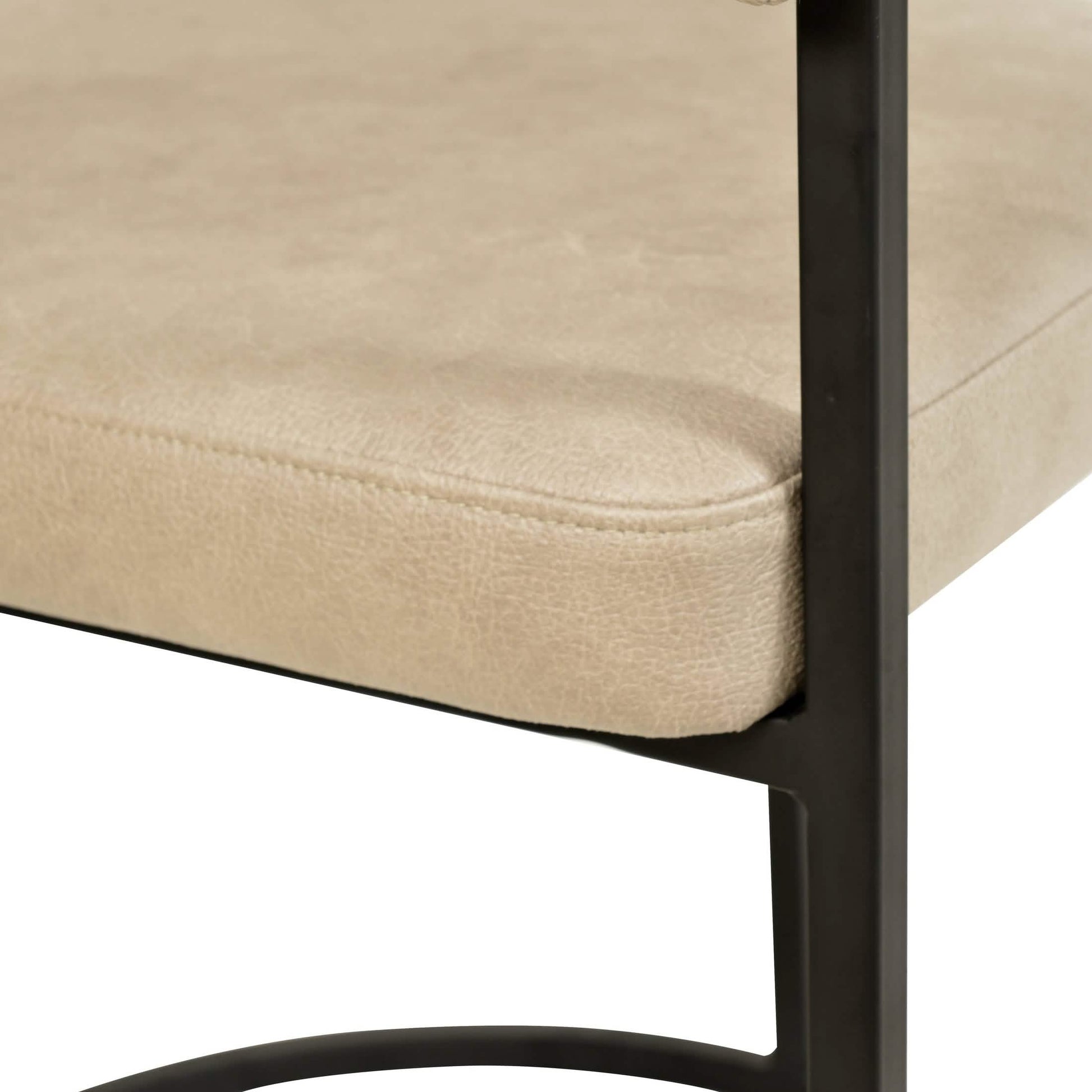 Aero Modern Upholstered Dining Chair with Padded Seat and Powder - Coated Iron Frame