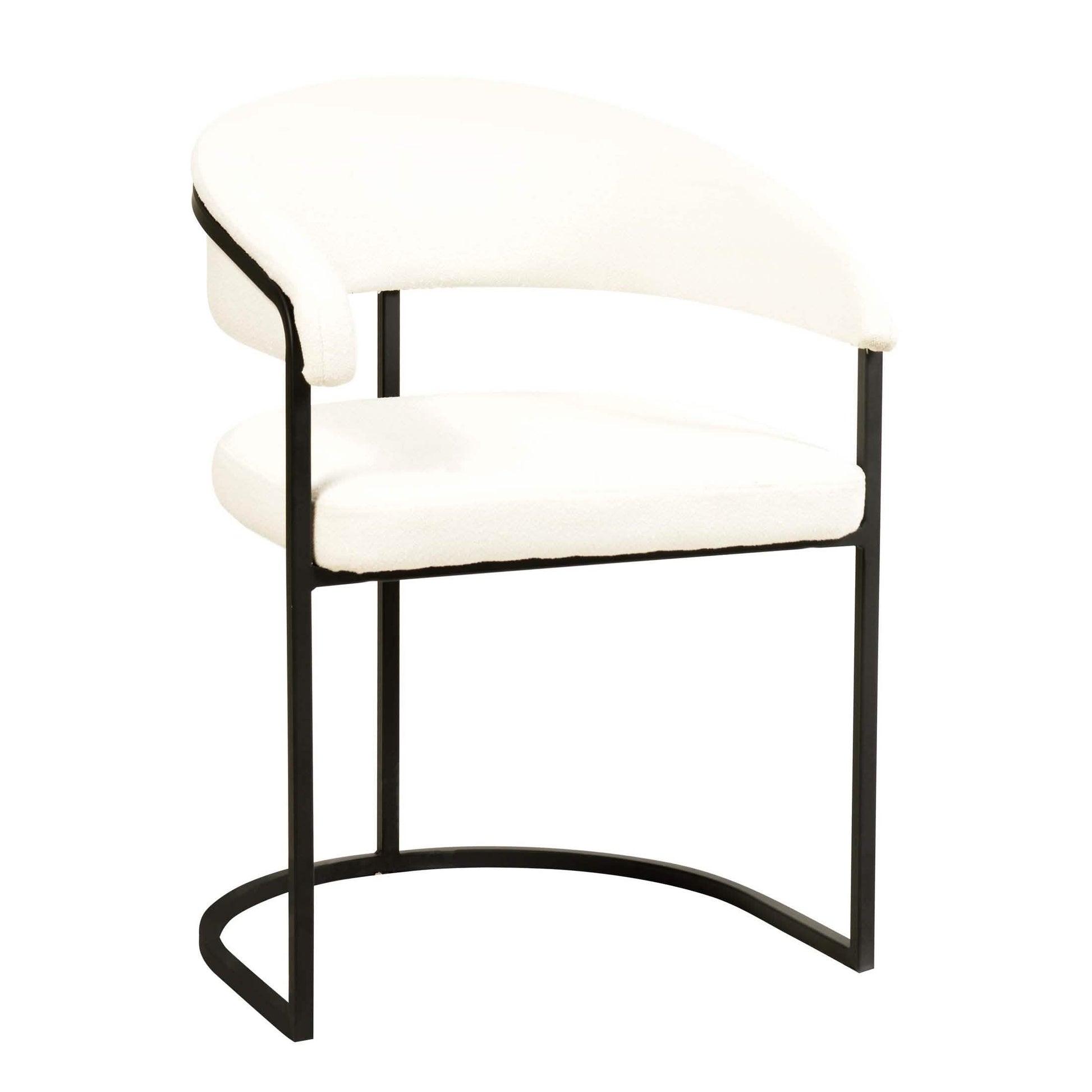 Aero Modern Upholstered Dining Chair with Padded Seat and Powder - Coated Iron Frame