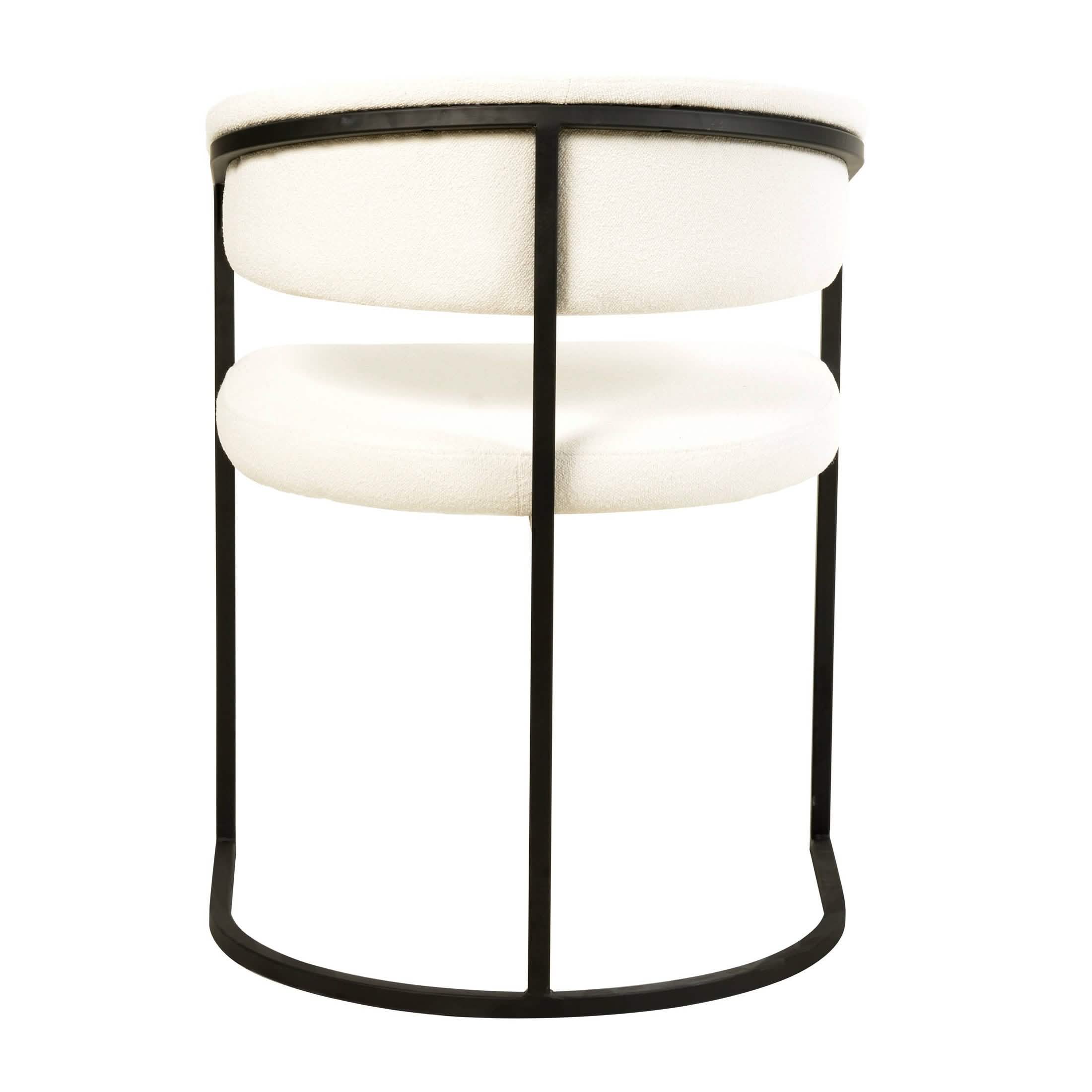 Aero Modern Upholstered Dining Chair with Padded Seat and Powder - Coated Iron Frame
