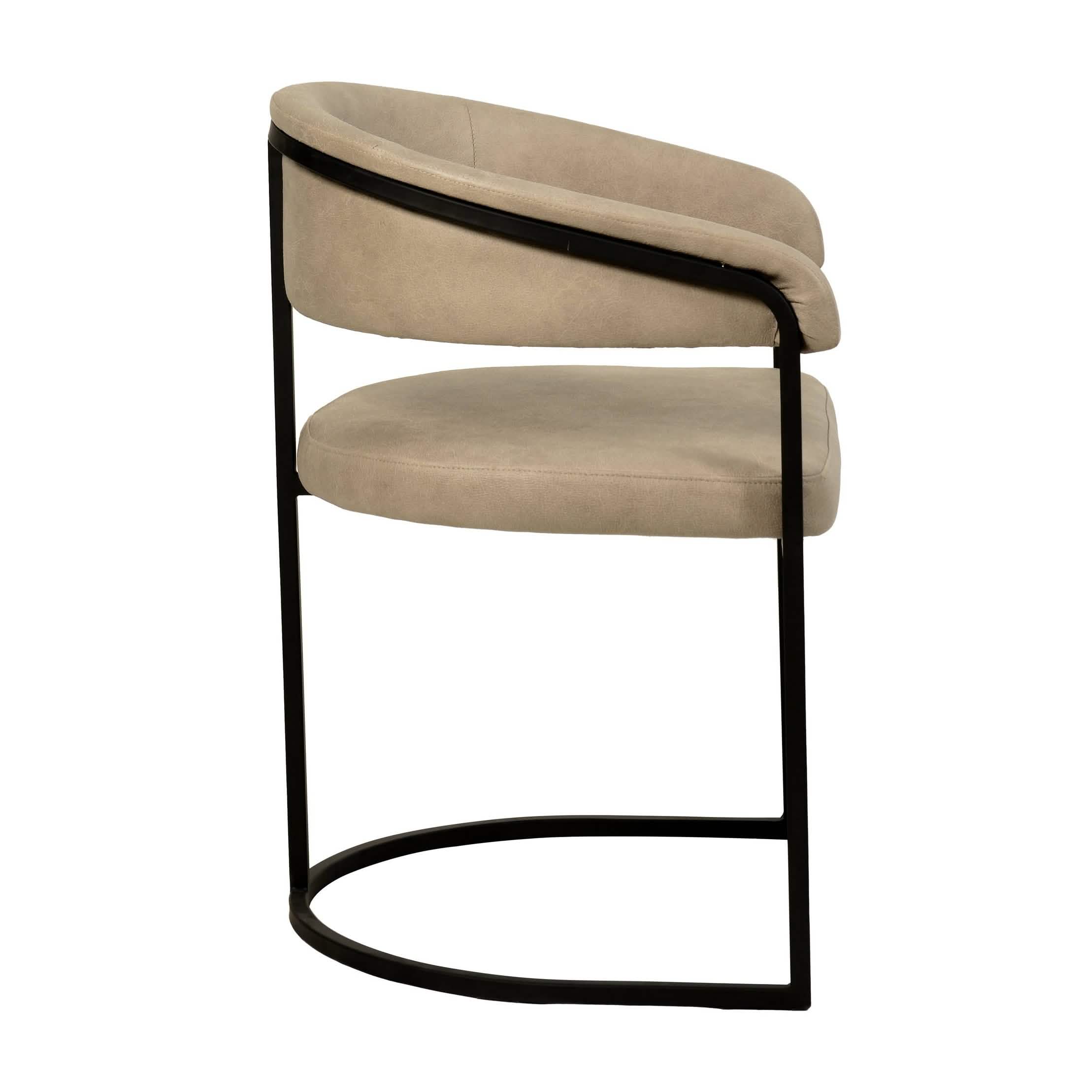 Aero Modern Upholstered Dining Chair with Padded Seat and Powder - Coated Iron Frame