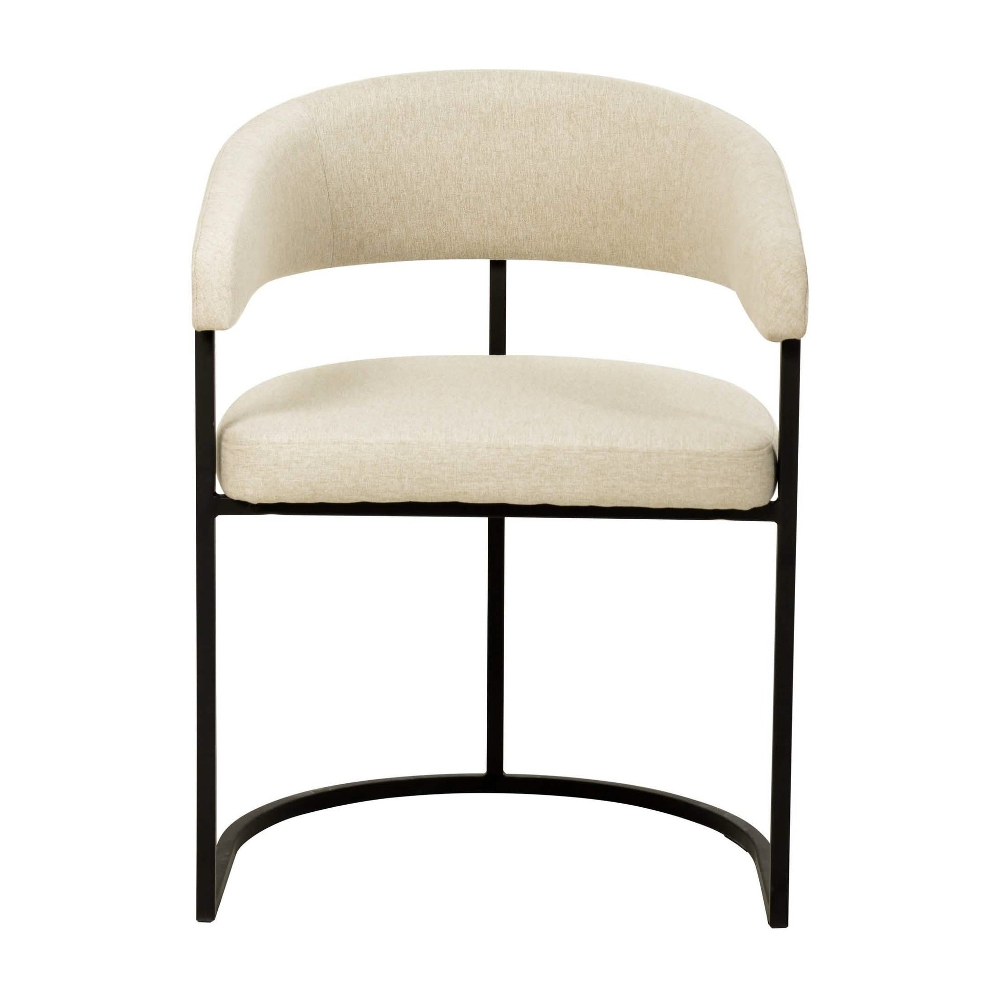 Aero Modern Upholstered Dining Chair with Padded Seat and Powder - Coated Iron Frame