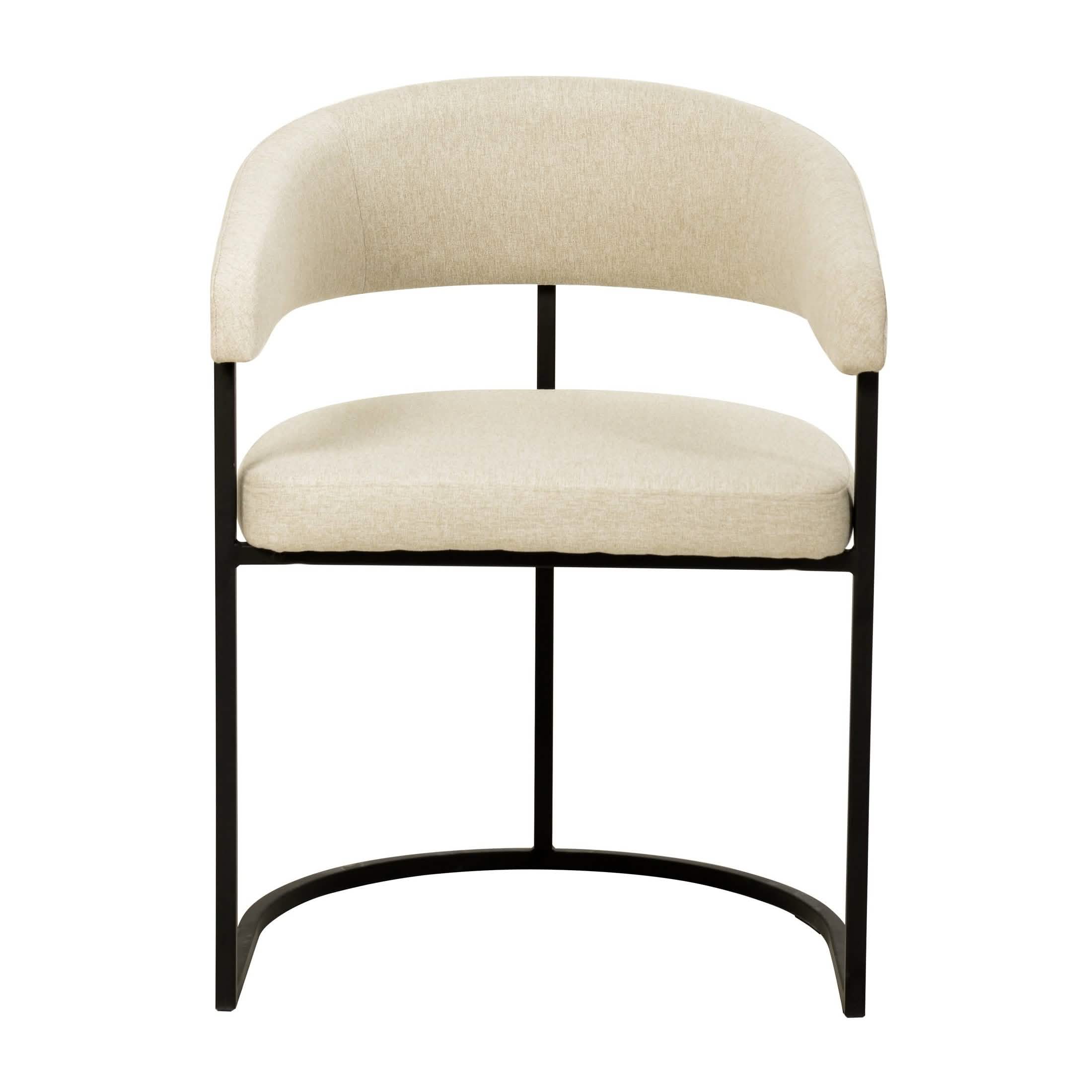 Aero Modern Upholstered Dining Chair with Padded Seat and Powder - Coated Iron Frame