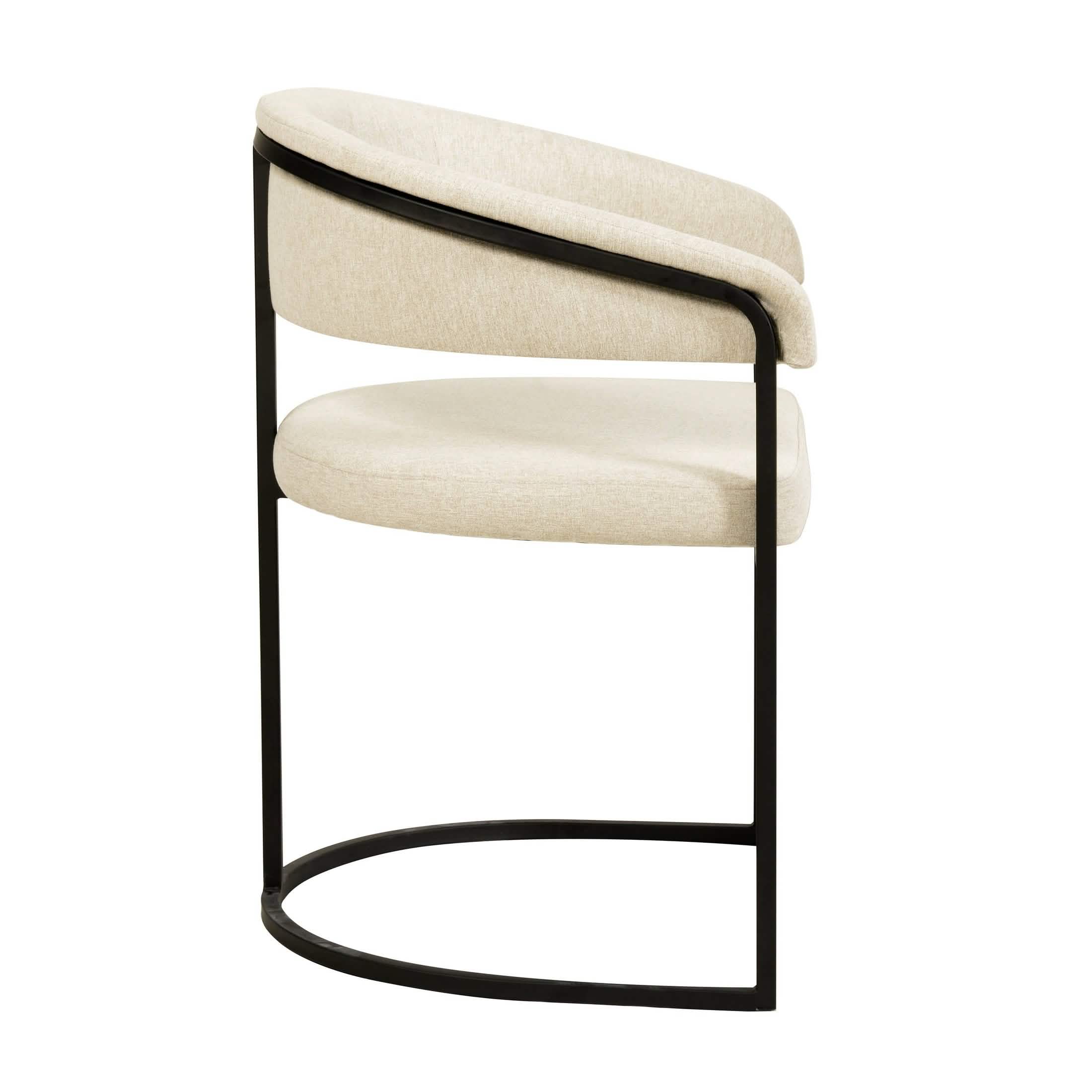 Aero Modern Upholstered Dining Chair with Padded Seat and Powder - Coated Iron Frame