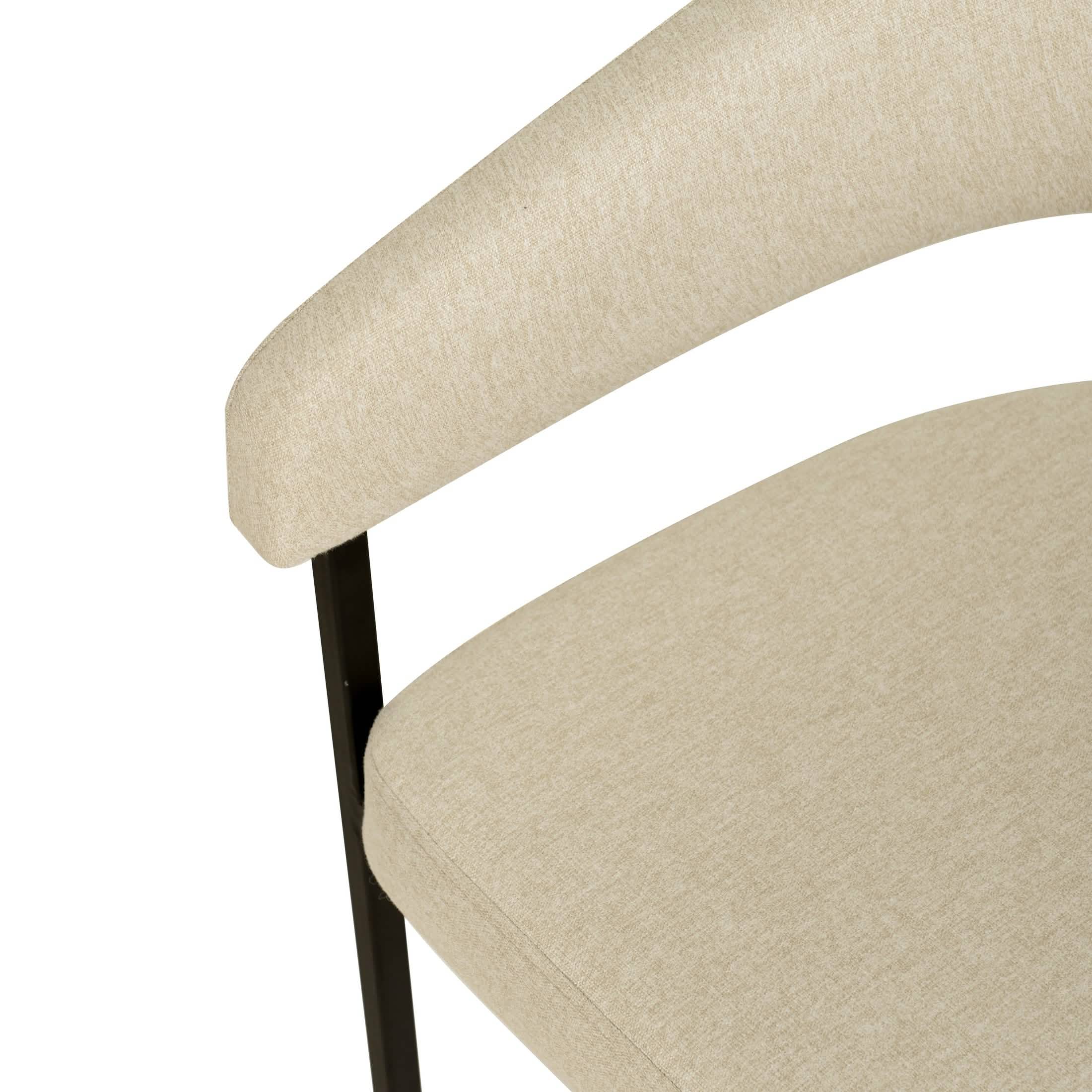 Aero Modern Upholstered Dining Chair with Padded Seat and Powder - Coated Iron Frame