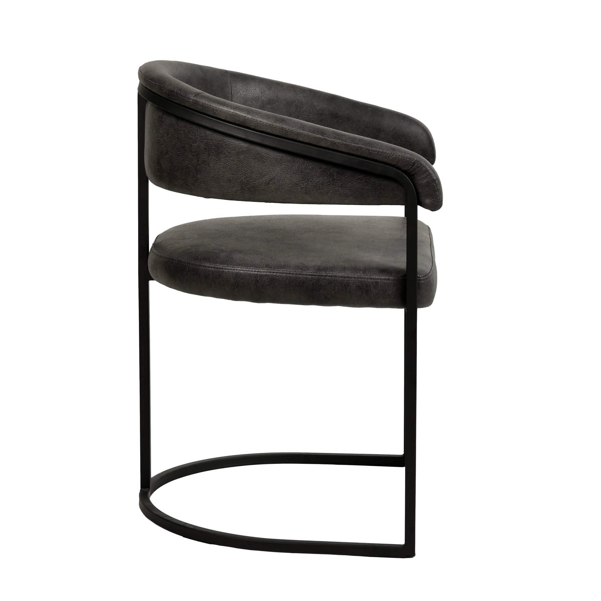 Aero Modern Upholstered Dining Chair with Padded Seat and Powder - Coated Iron Frame