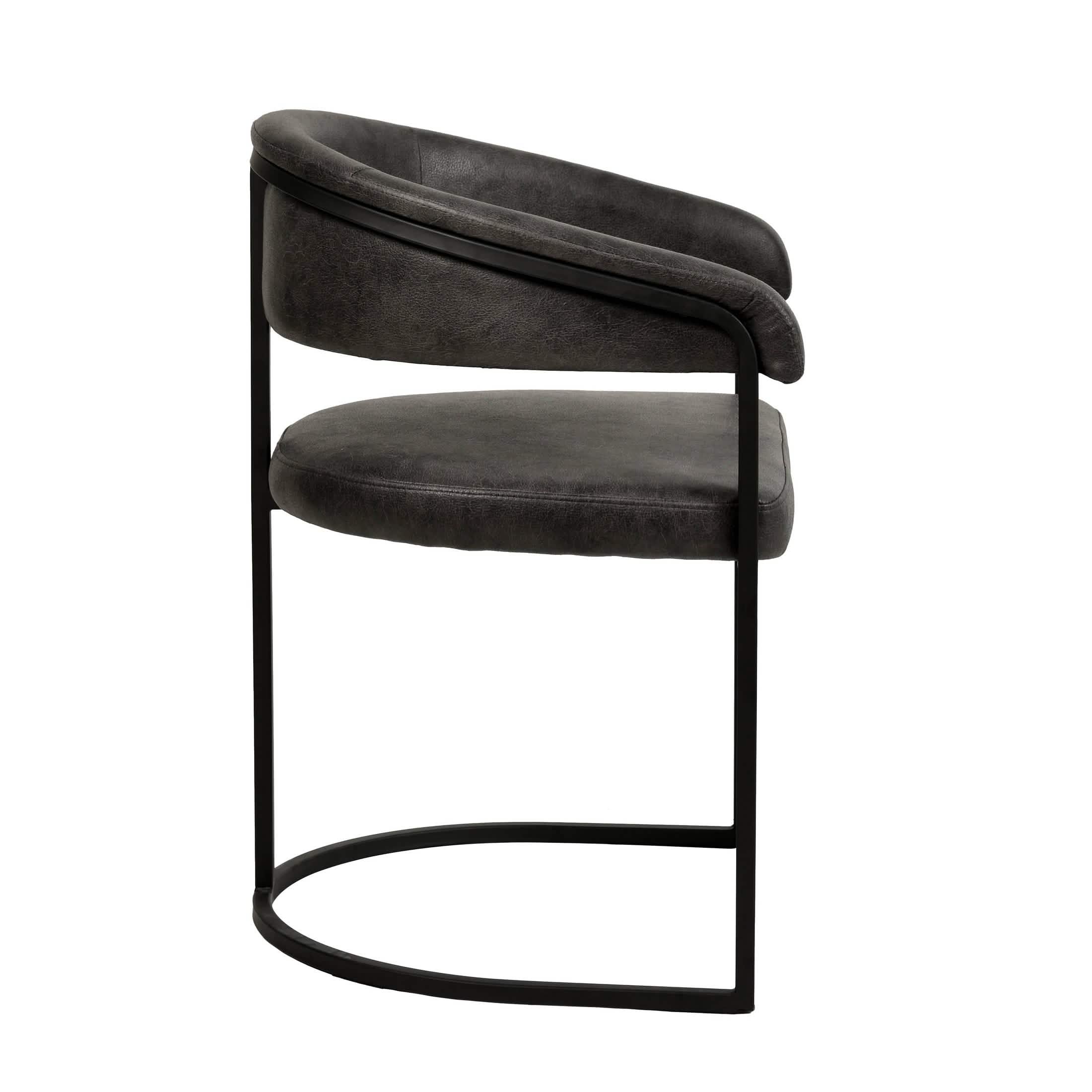 Aero Modern Upholstered Dining Chair with Padded Seat and Powder - Coated Iron Frame