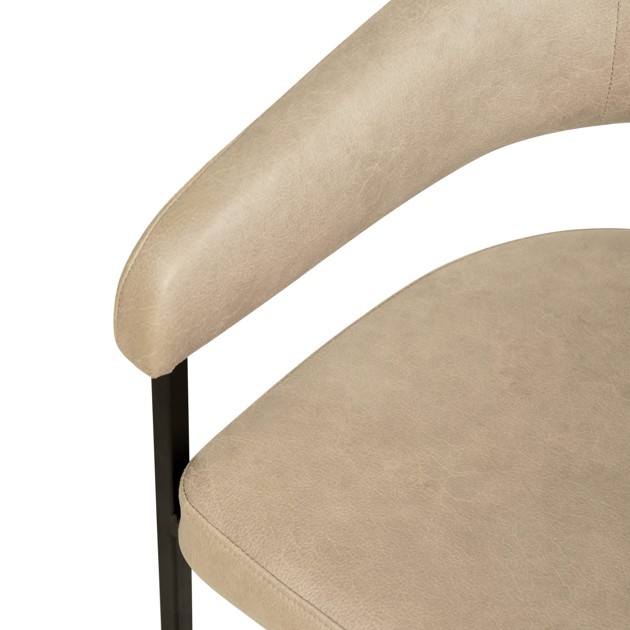 Aero Modern Upholstered Dining Chair with Padded Seat and Powder - Coated Iron Frame