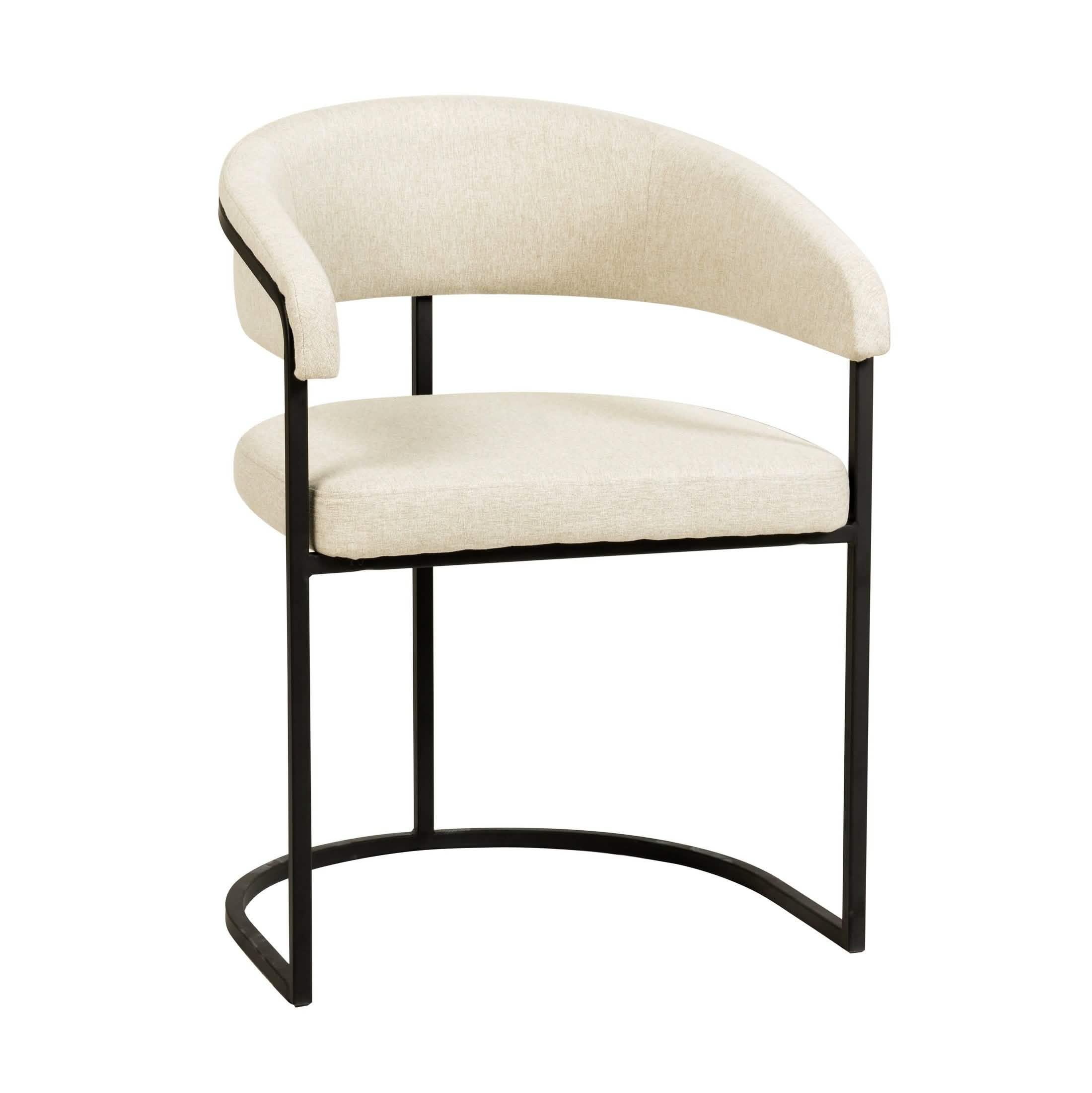 Aero Modern Upholstered Dining Chair with Padded Seat and Powder - Coated Iron Frame