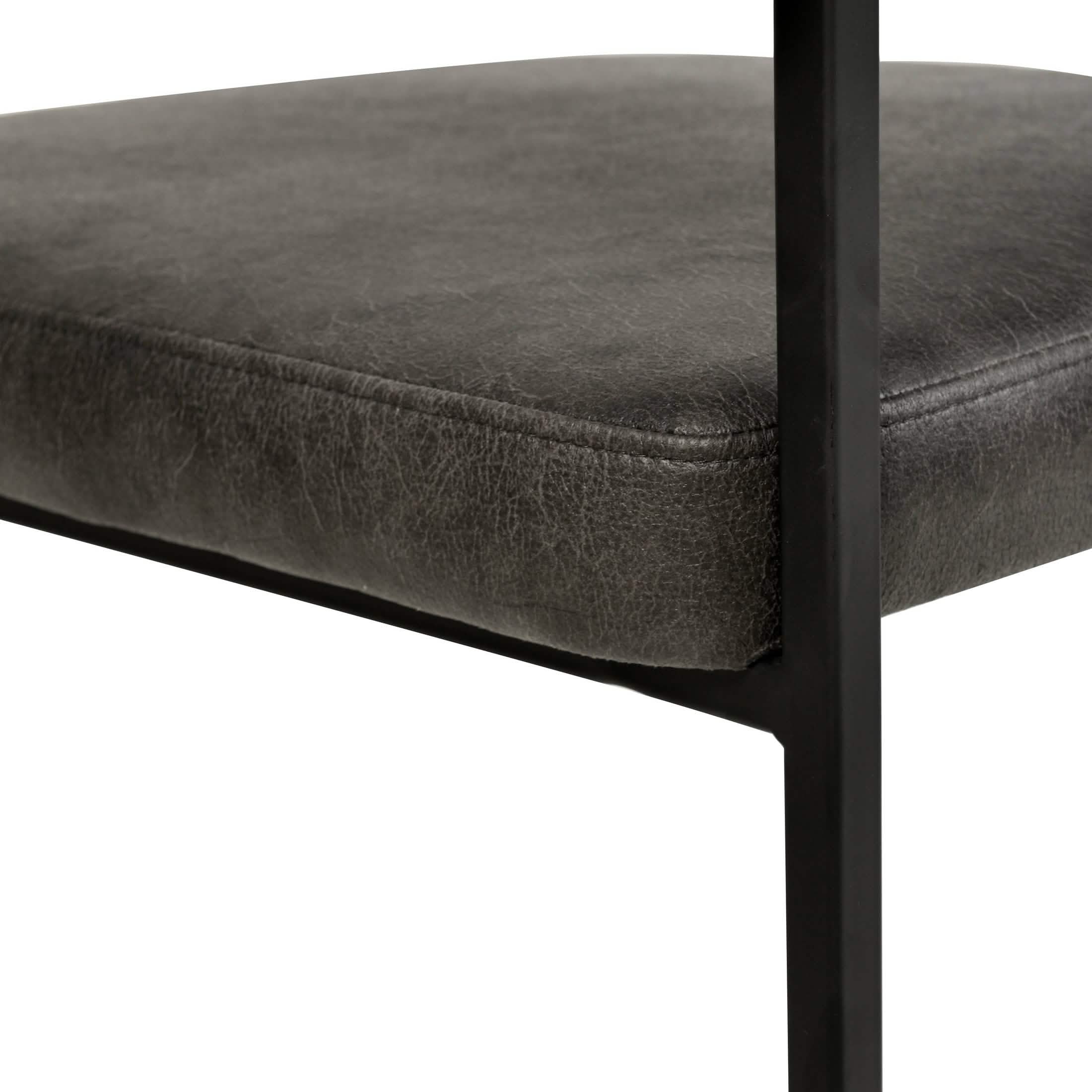 Aero Modern Upholstered Dining Chair with Padded Seat and Powder - Coated Iron Frame