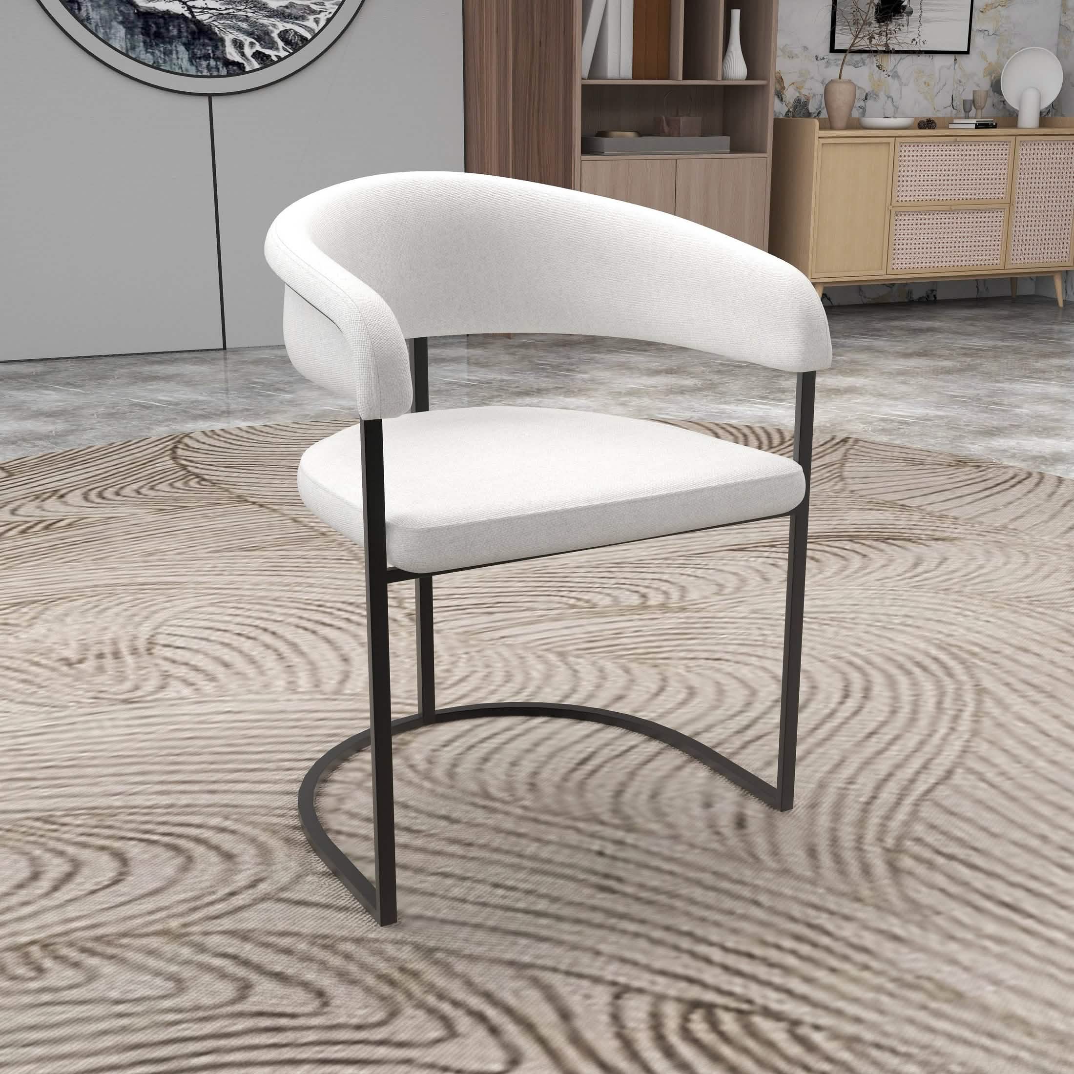 Aero Modern Upholstered Dining Chair with Padded Seat and Powder - Coated Iron Frame