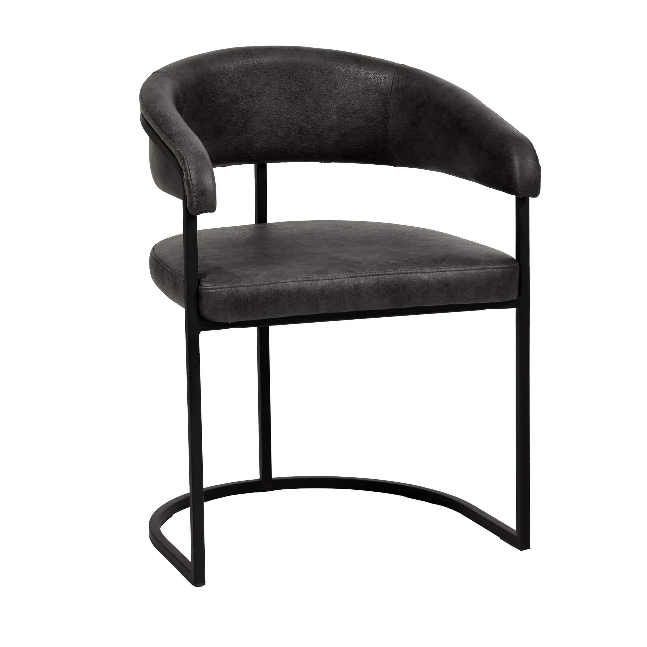 Aero Modern Upholstered Dining Chair with Padded Seat and Powder - Coated Iron Frame