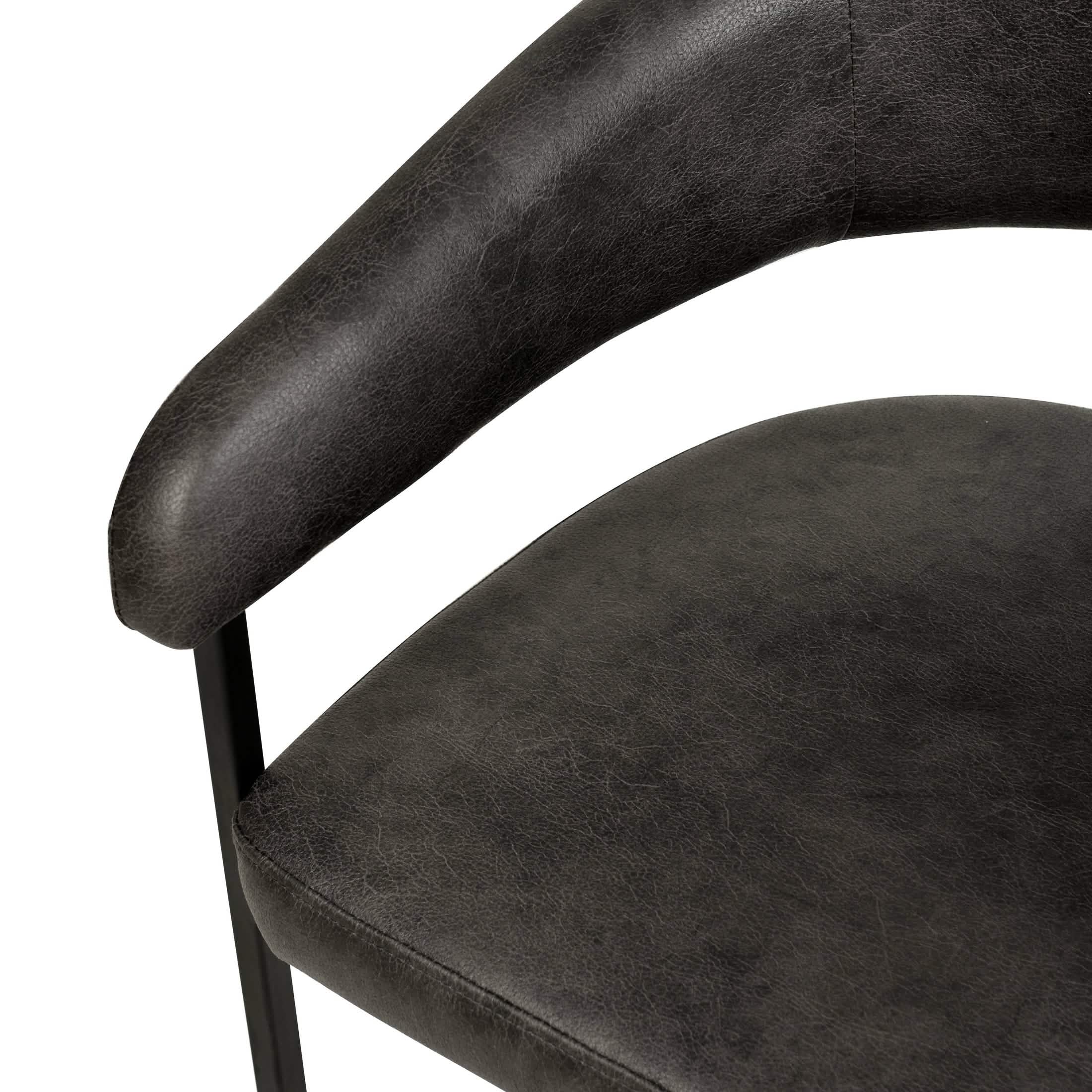 Aero Modern Upholstered Dining Chair with Padded Seat and Powder - Coated Iron Frame