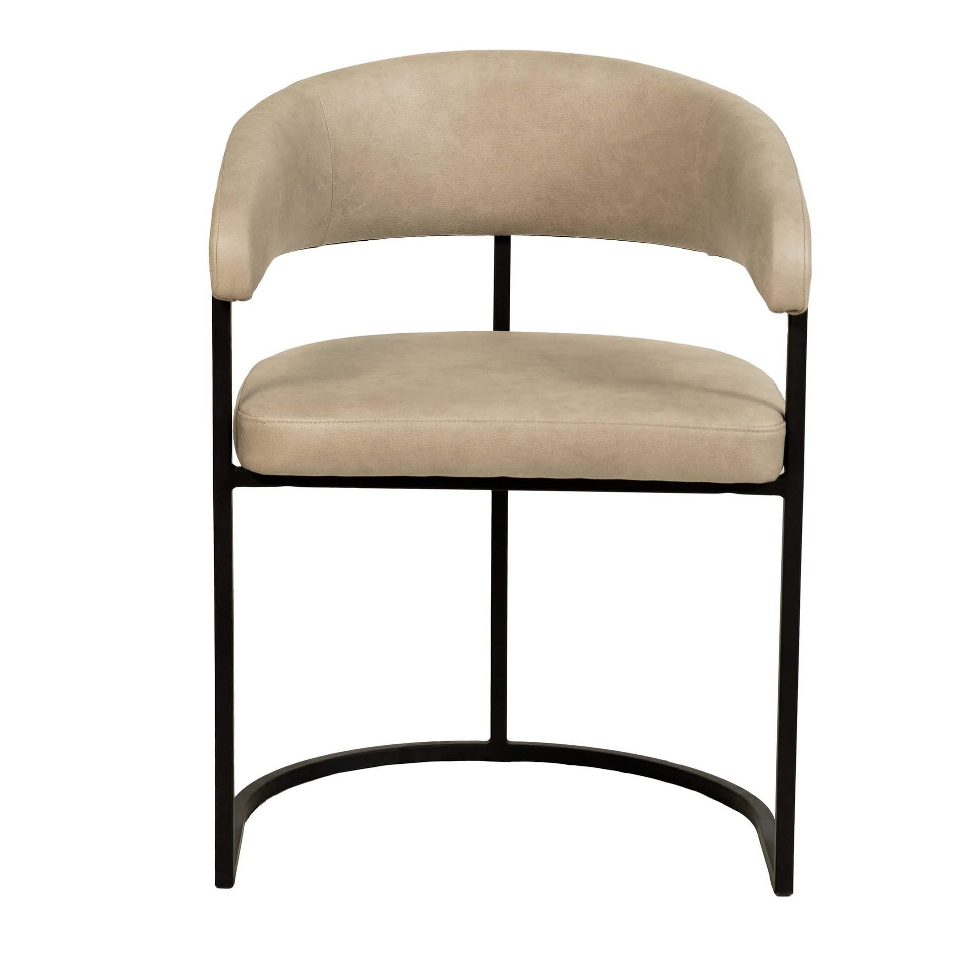Aero Modern Upholstered Dining Chair with Padded Seat and Powder - Coated Iron Frame