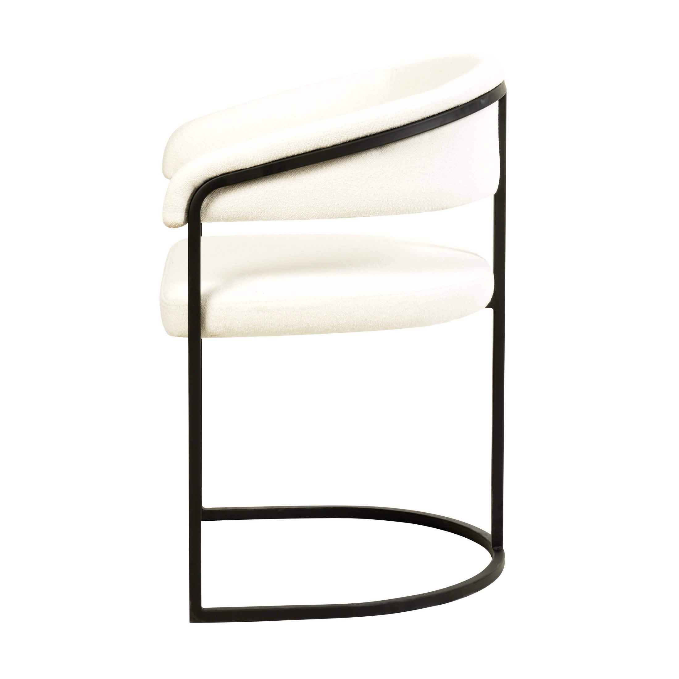 Aero Modern Upholstered Dining Chair with Padded Seat and Powder - Coated Iron Frame