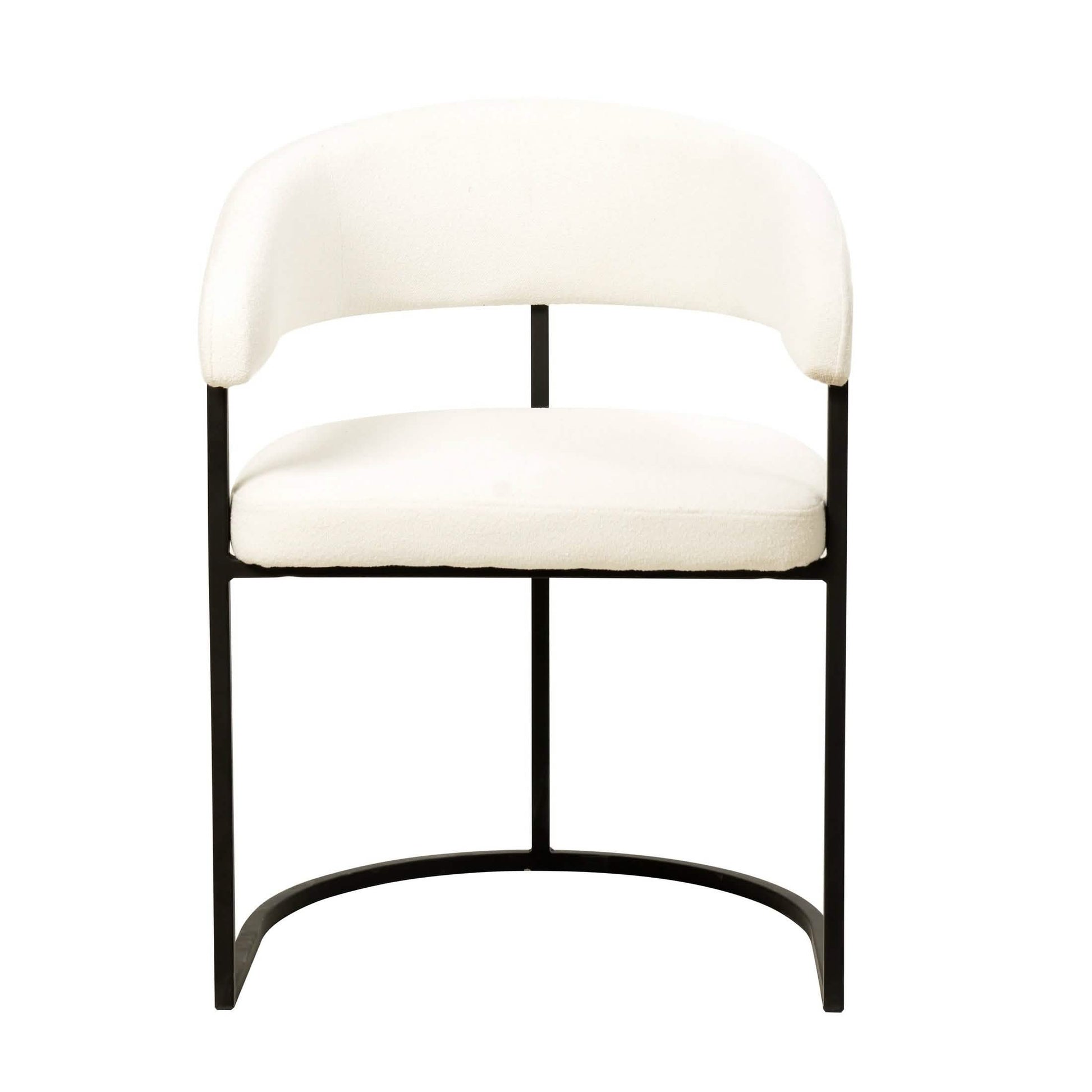Aero Modern Upholstered Dining Chair with Padded Seat and Powder - Coated Iron Frame