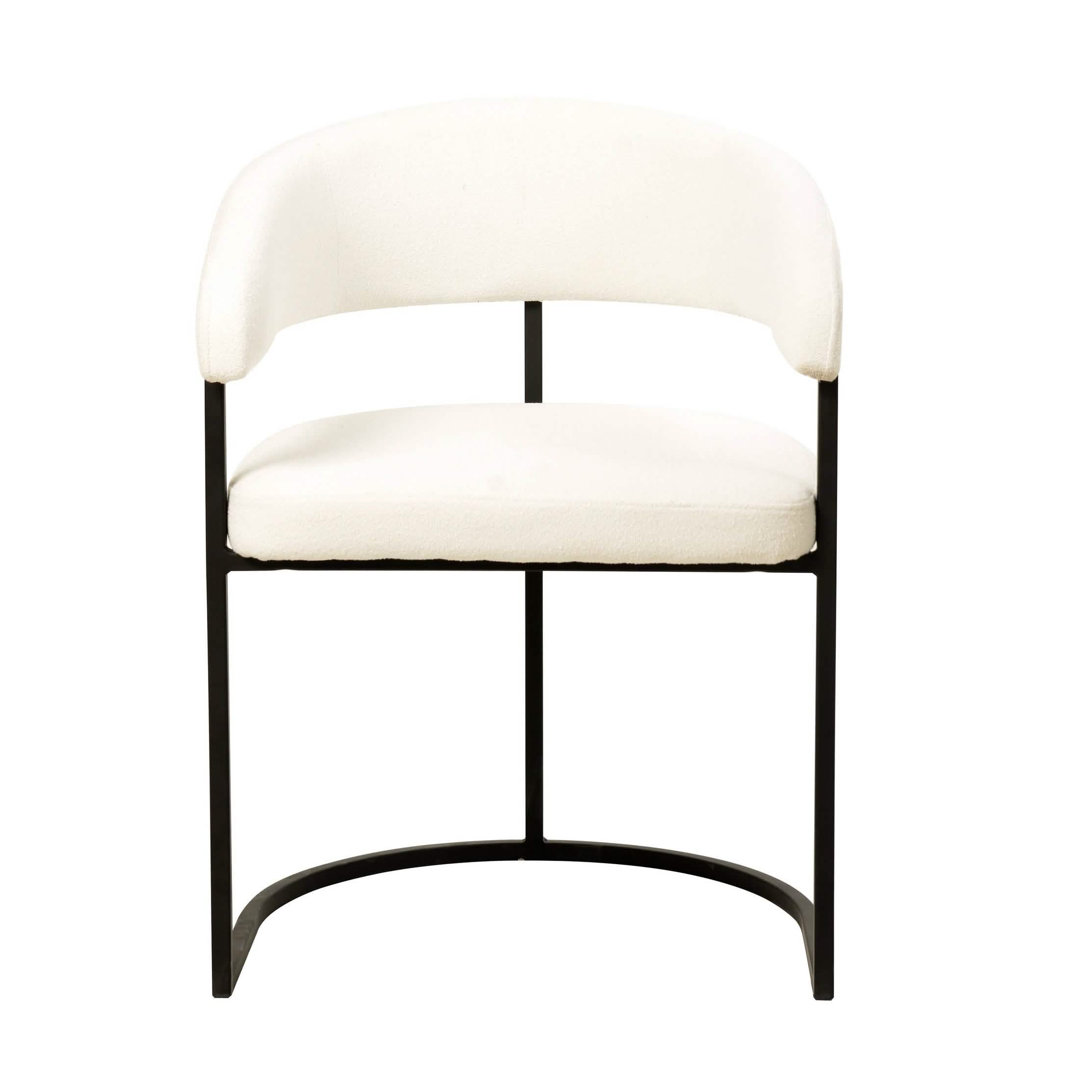 Aero Modern Upholstered Dining Chair with Padded Seat and Powder - Coated Iron Frame