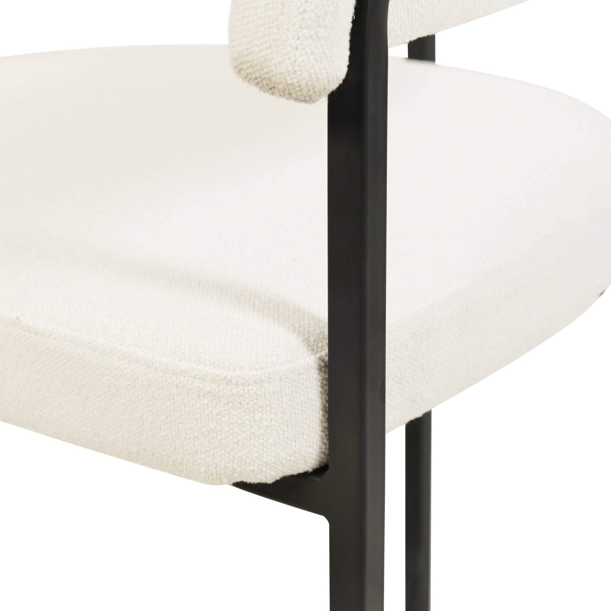 Aero Modern Upholstered Dining Chair with Padded Seat and Powder - Coated Iron Frame