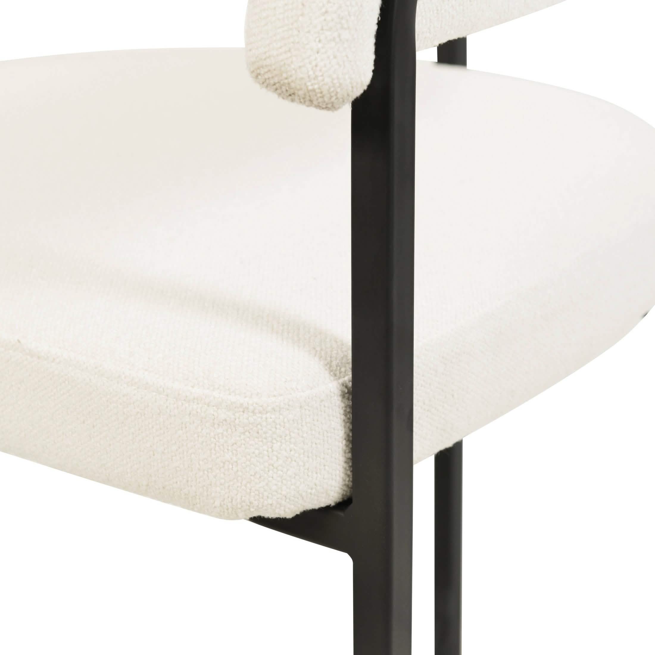 Aero Modern Upholstered Dining Chair with Padded Seat and Powder - Coated Iron Frame