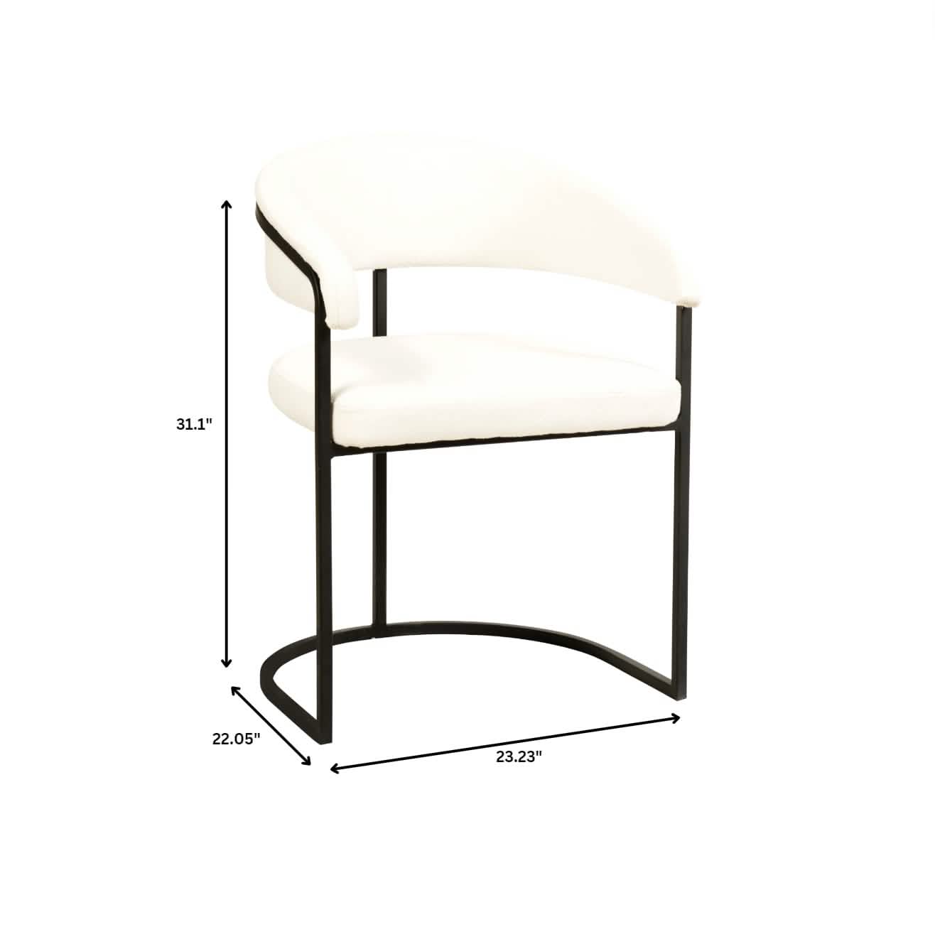 Aero Modern Upholstered Dining Chair with Padded Seat and Powder - Coated Iron Frame Set of 4