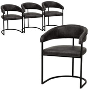 Aero Modern Upholstered Dining Chair with Padded Seat and Powder - Coated Iron Frame Set of 4