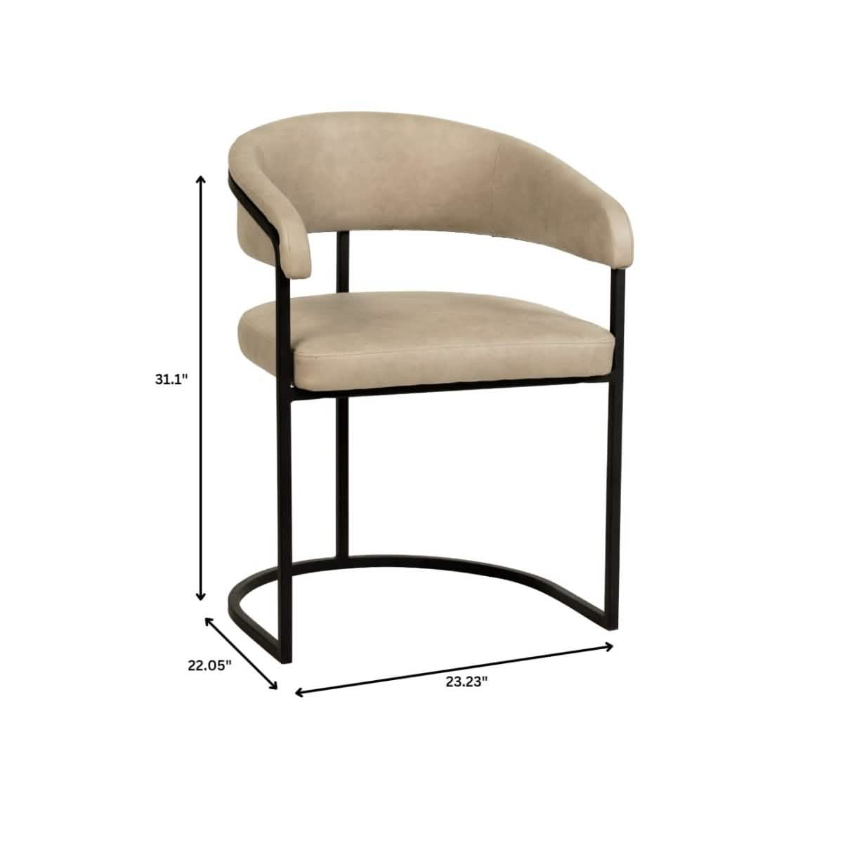 Aero Modern Upholstered Dining Chair with Padded Seat and Powder - Coated Iron Frame Set of 4