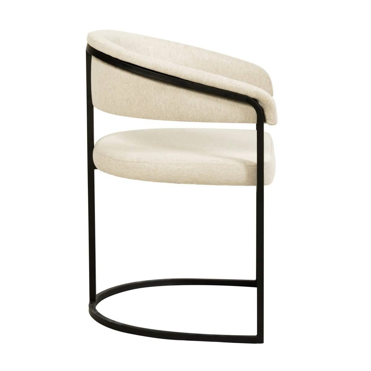Aero Modern Upholstered Dining Chair with Padded Seat and Powder - Coated Iron Frame Set of 4