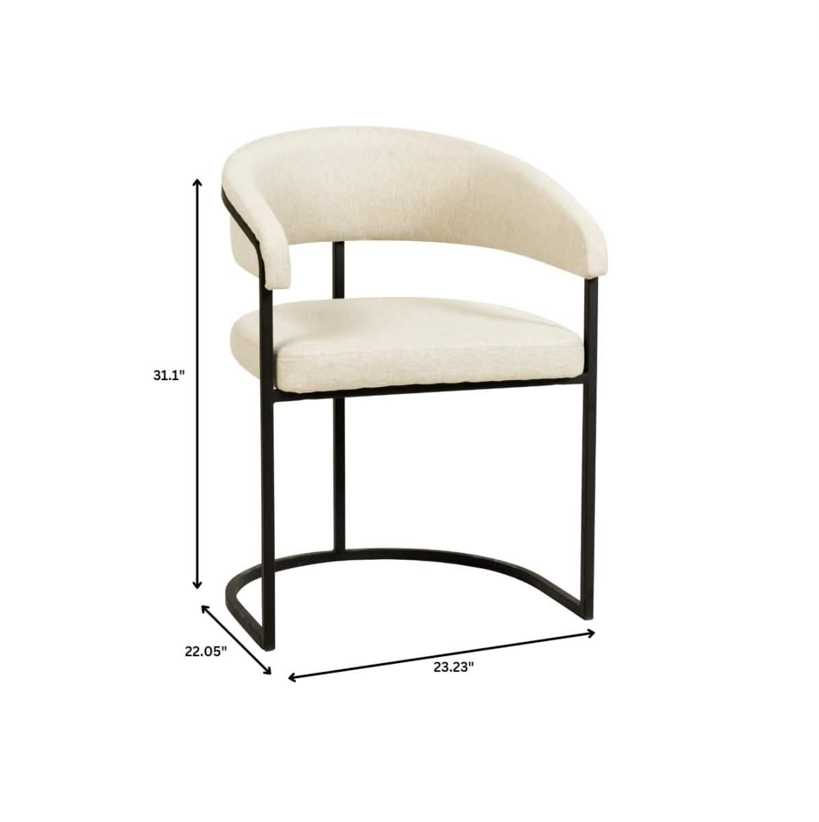 Aero Modern Upholstered Dining Chair with Padded Seat and Powder - Coated Iron Frame Set of 4