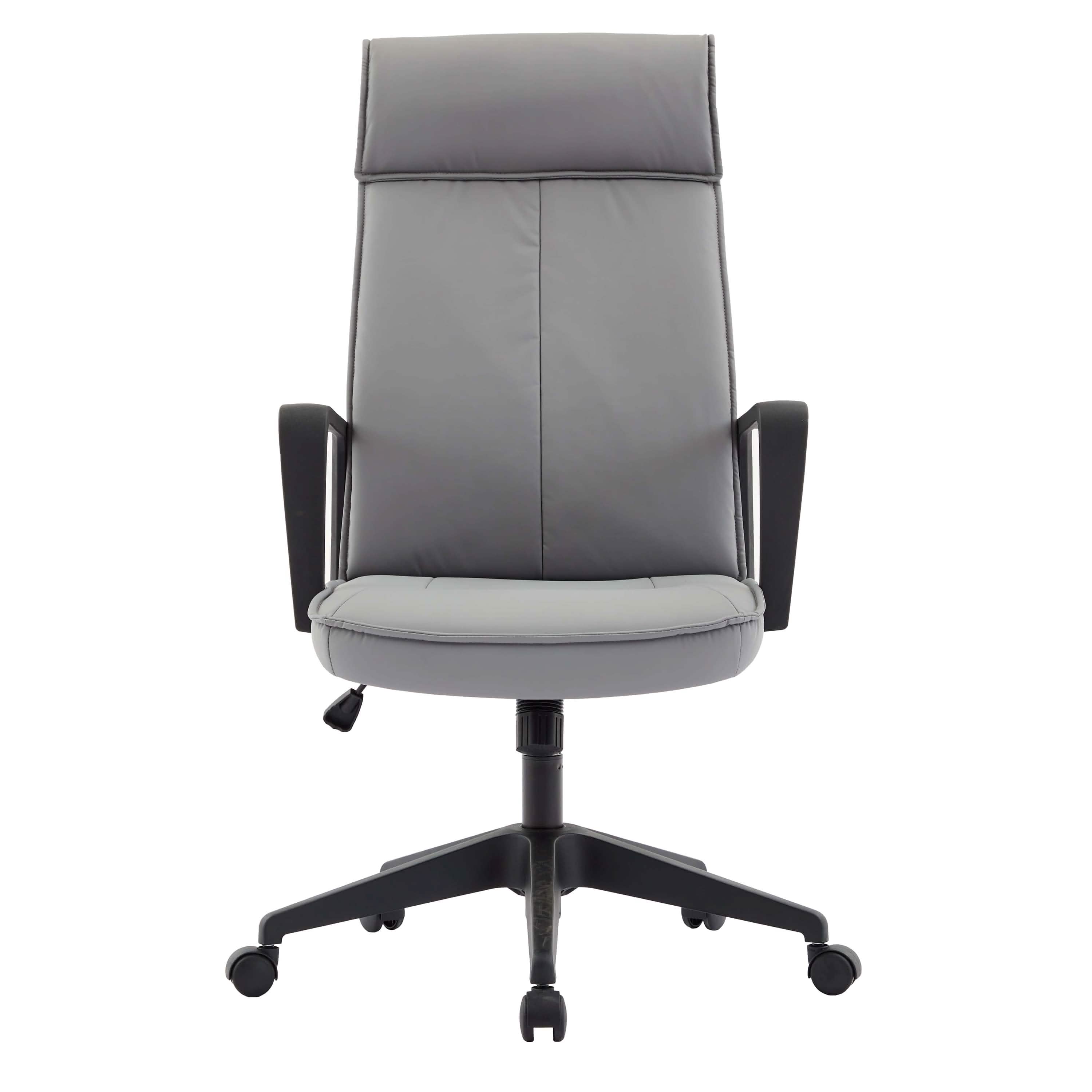 Aiaria Ergonomic High - Back Leather Office Chair with Adjustable Height, Swivel, Tilt, and Double Wheel Casters