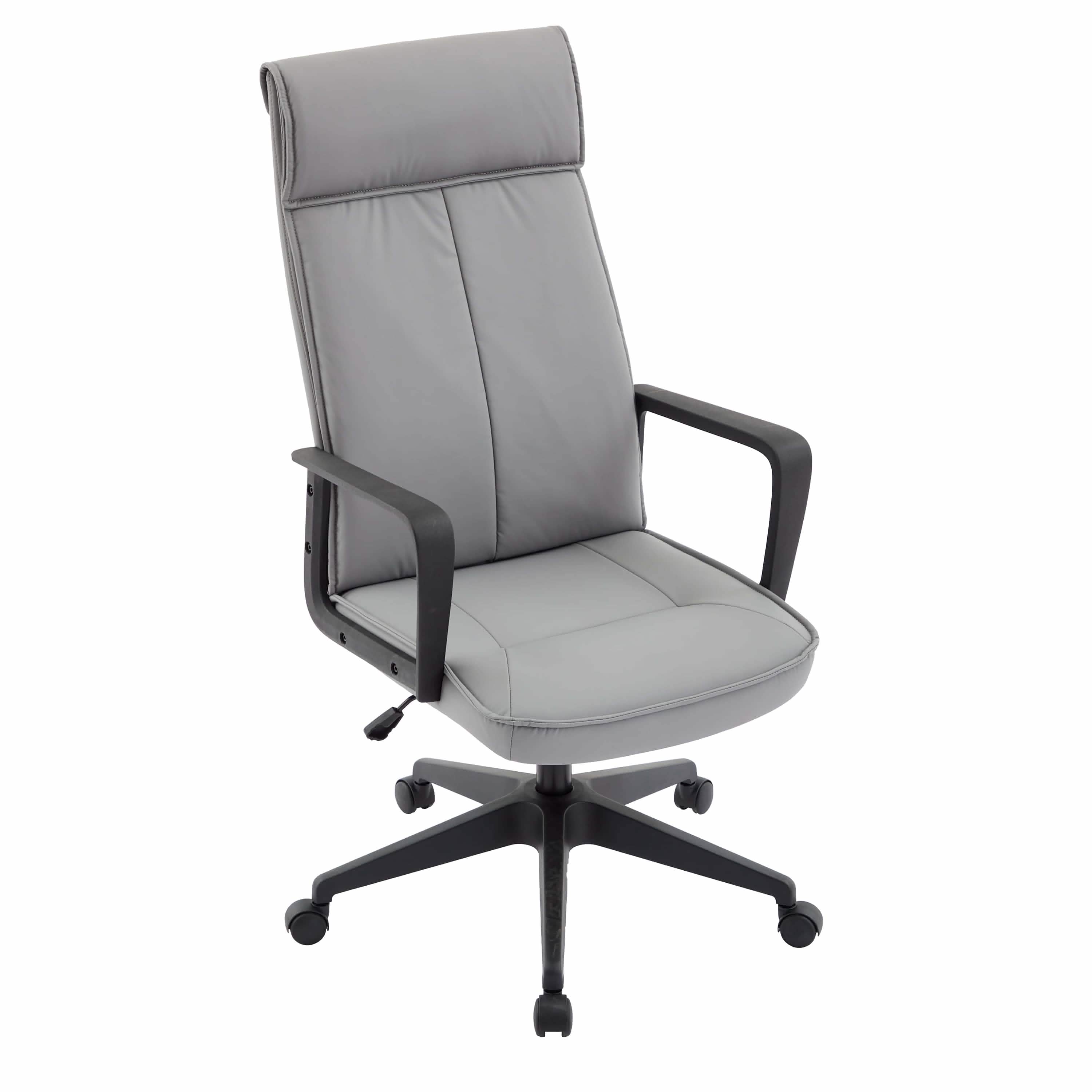 Aiaria Ergonomic High - Back Leather Office Chair with Adjustable Height, Swivel, Tilt, and Double Wheel Casters