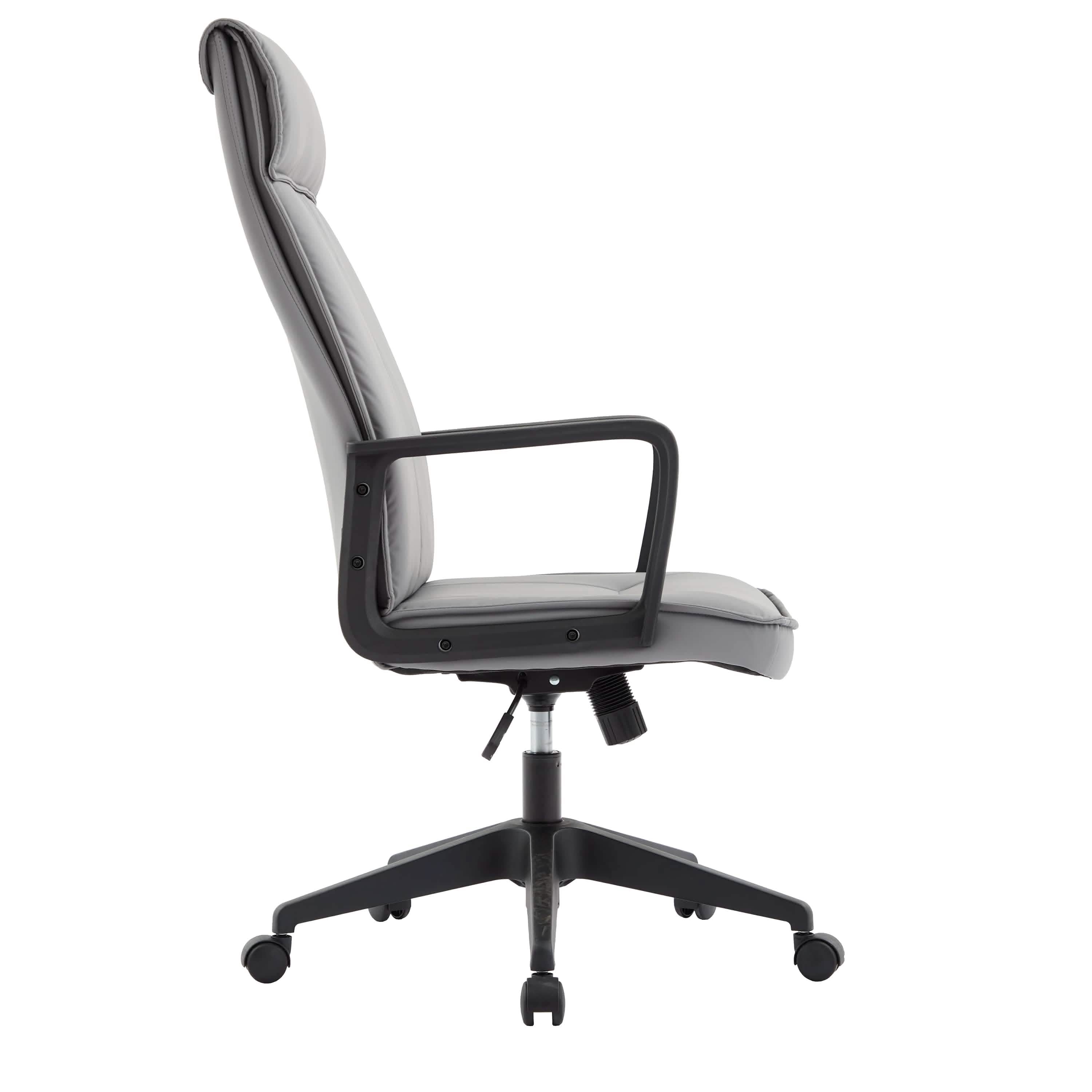 Aiaria Ergonomic High - Back Leather Office Chair with Adjustable Height, Swivel, Tilt, and Double Wheel Casters