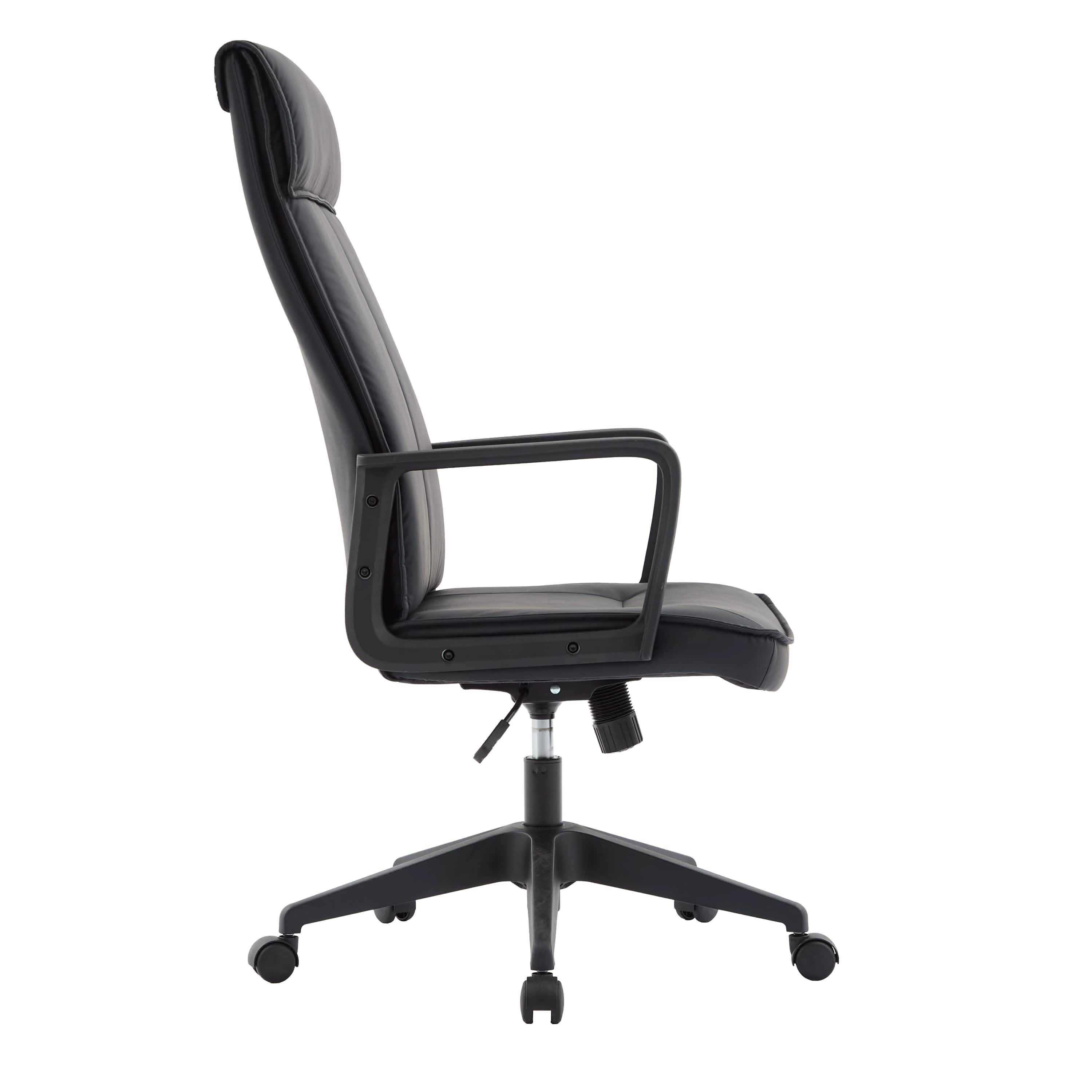 Aiaria Ergonomic High - Back Leather Office Chair with Adjustable Height, Swivel, Tilt, and Double Wheel Casters