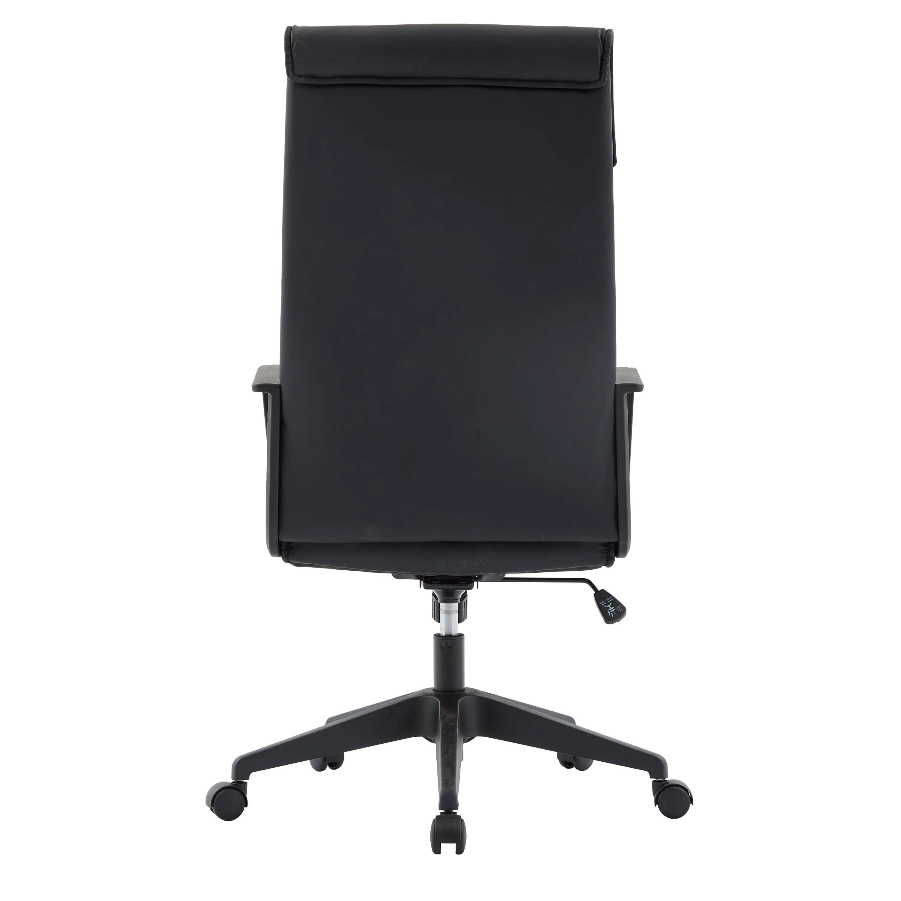 Aiaria Ergonomic High - Back Leather Office Chair with Adjustable Height, Swivel, Tilt, and Double Wheel Casters