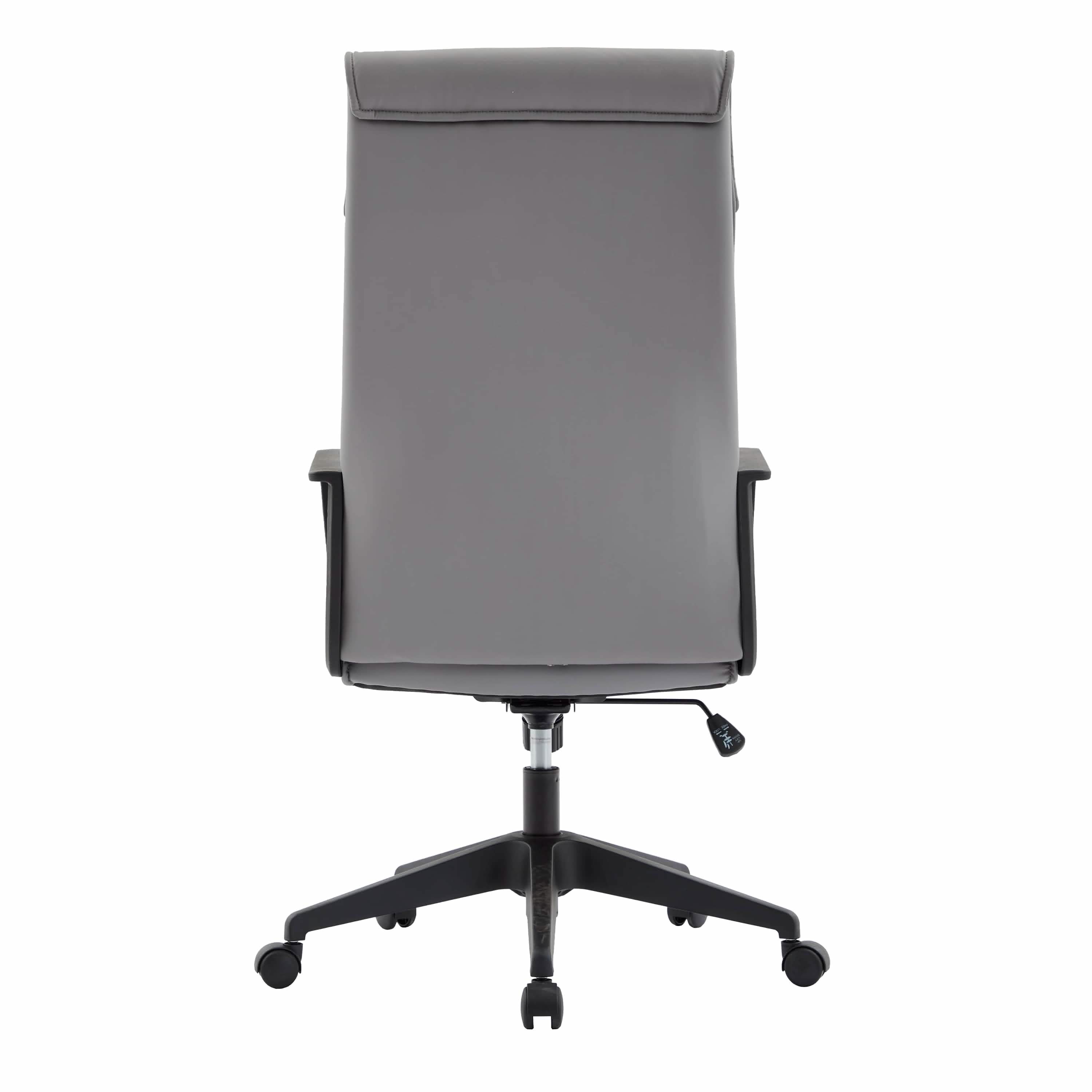 Aiaria Ergonomic High - Back Leather Office Chair with Adjustable Height, Swivel, Tilt, and Double Wheel Casters