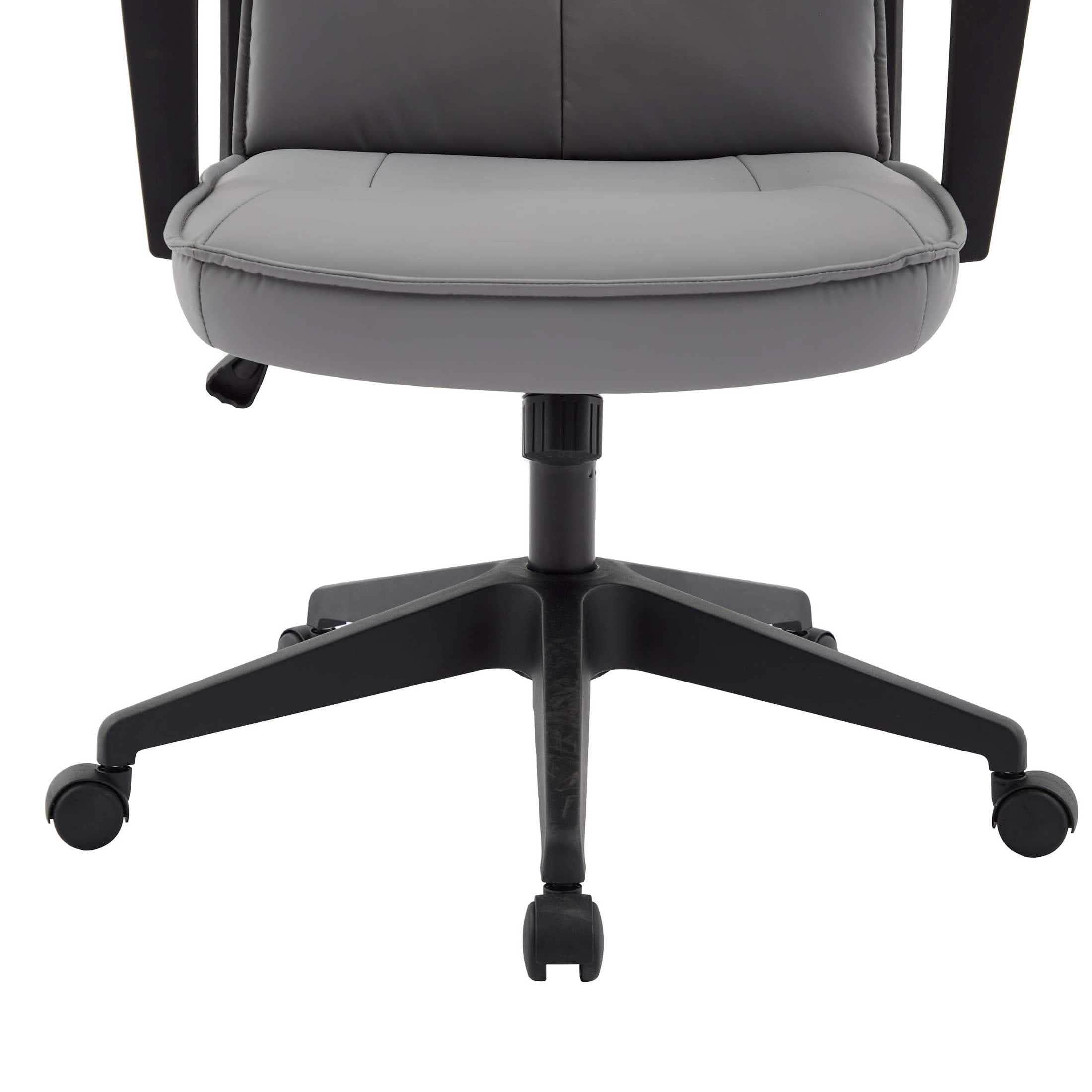 Aiaria Ergonomic High - Back Leather Office Chair with Adjustable Height, Swivel, Tilt, and Double Wheel Casters
