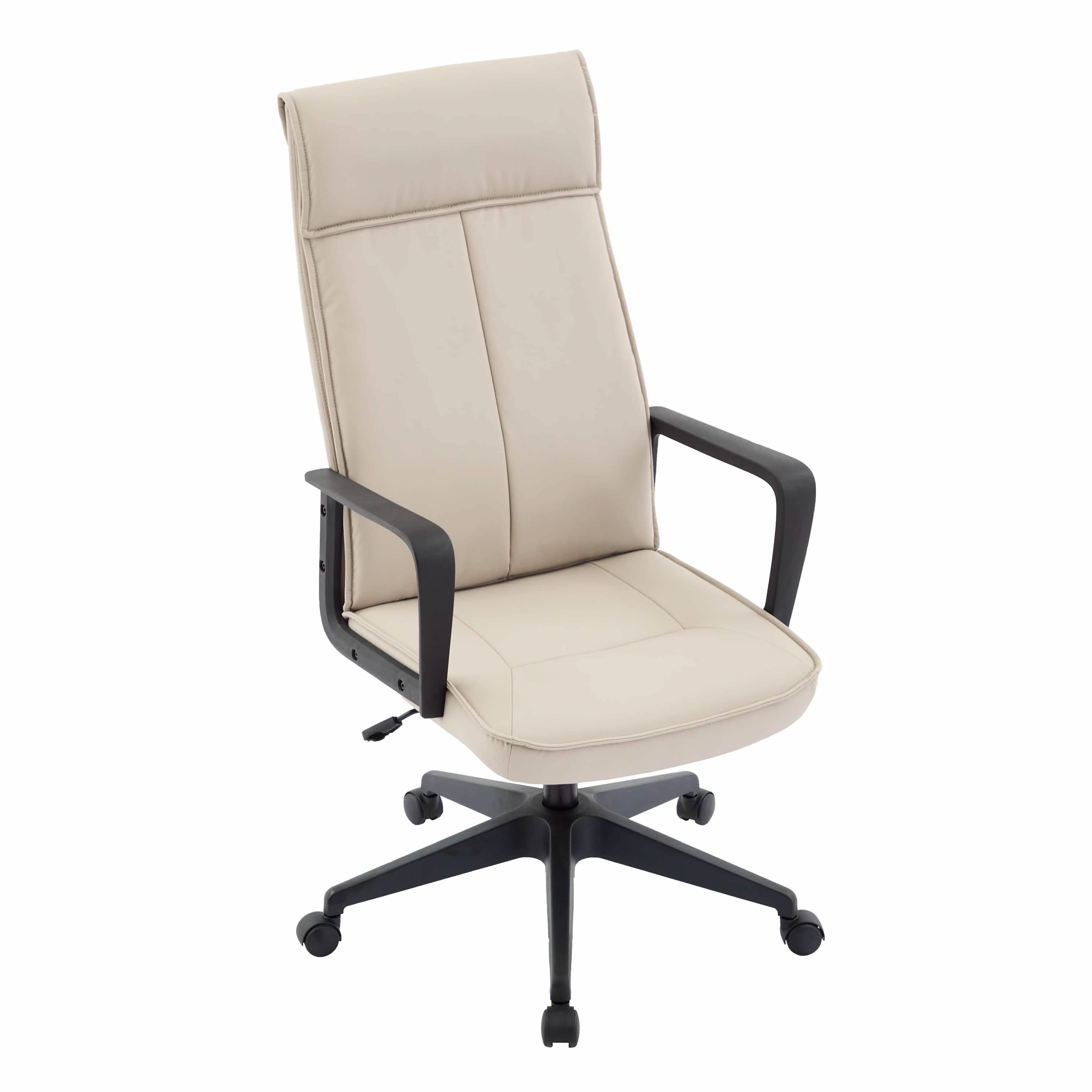 Aiaria Ergonomic High - Back Leather Office Chair with Adjustable Height, Swivel, Tilt, and Double Wheel Casters