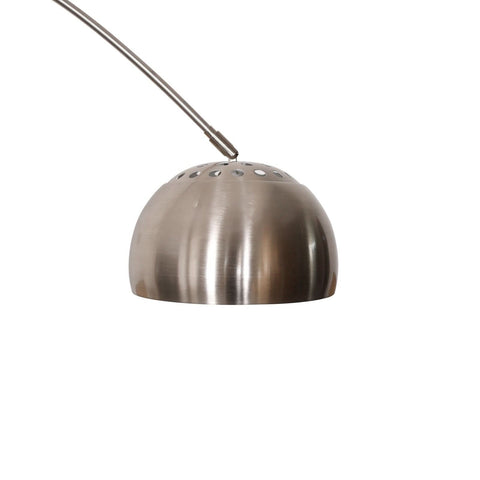 Arco Modern 76" Arched Floor Lamp: Black Marble Base & Metal Dome Shade