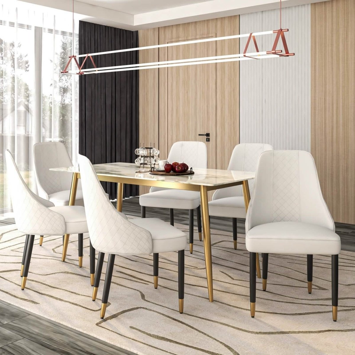 Allure Dining Chairs Fabric/Leather Seat and Back in Oak Wood